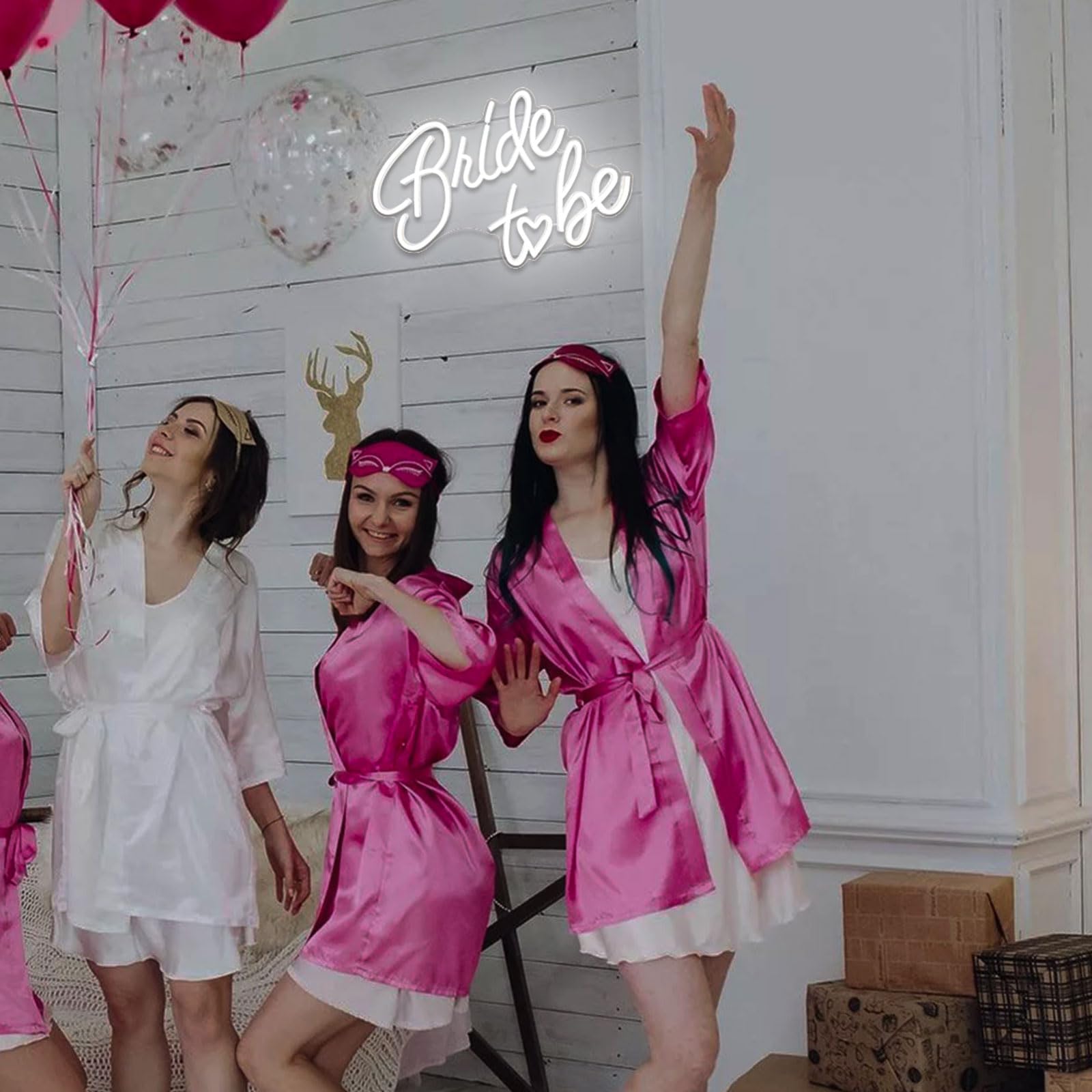 Bride To Be Neon Sign  White Led Neon Light Signs Usb Wedding Light Signs For Bridal Shower Bachelorette Engagement Party Backdrop With 15 Pcs Balloon