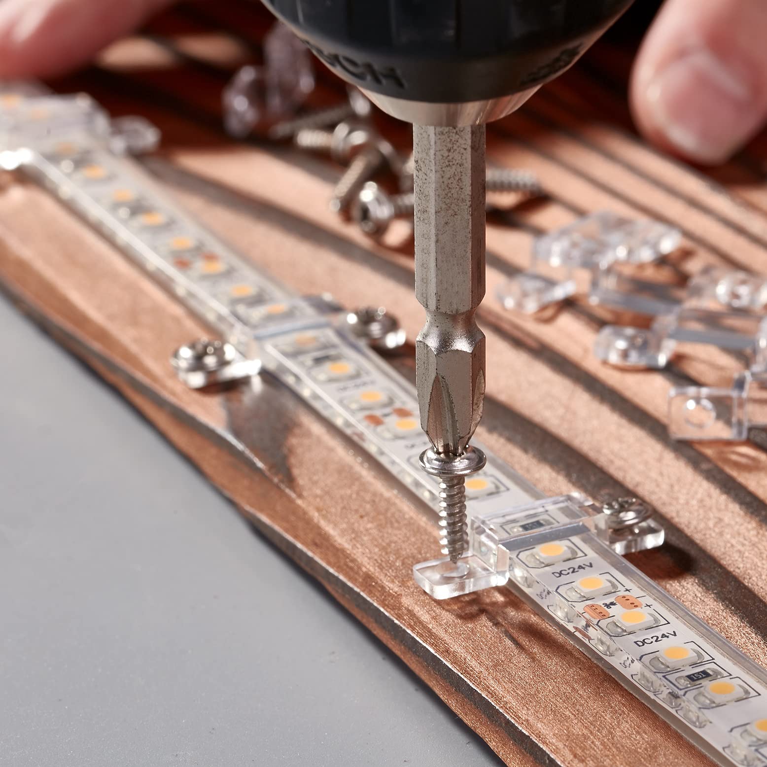 Mmsd 100 Pack Led Strip Light Mounting Brackets Strip Light Clamp With 202 Screws Suit For 10Mm Wide Ip67/68 Waterproof Strip Li