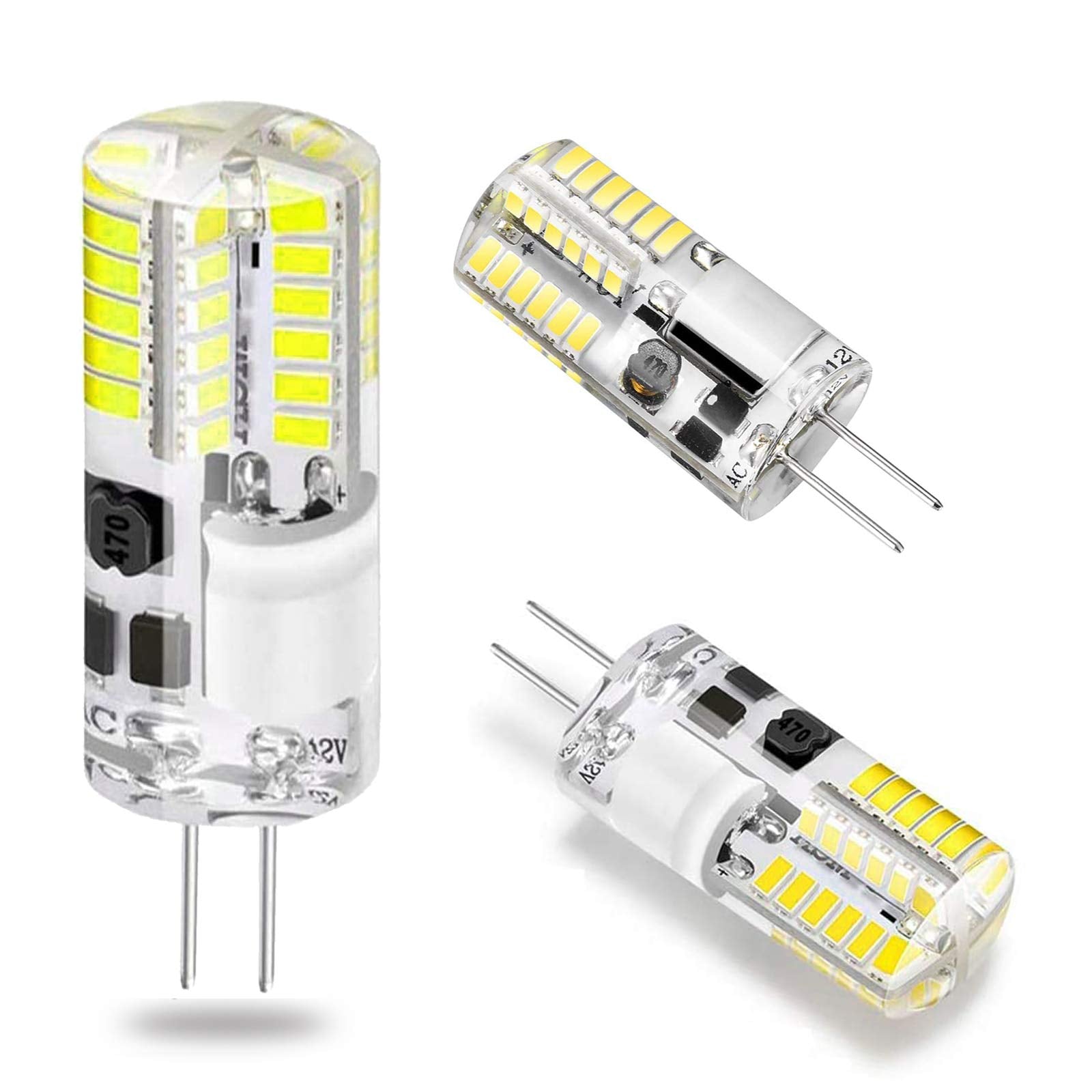 Dopkuss G4 3W Led Bulb, 30W T3 Halogen Bulb Equivalent, Ac/Dc 12V Daylight White 6000K, Non-Dimmable Bi-Pin Led Bulb For Home La