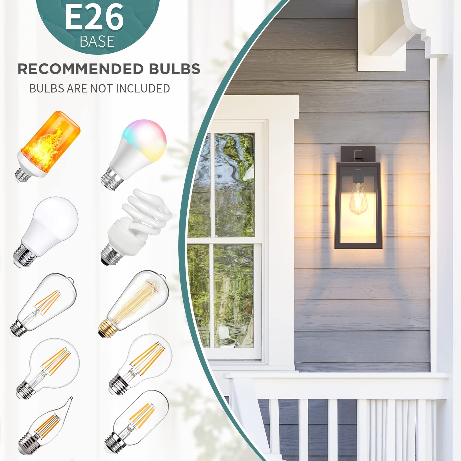 Maxvolador Outdoor Wall Lantern, Large Exterior Waterproof Wall Sconce Light Fixture, Oil Rubbed Bronze Anti-Rust Mount Lights,