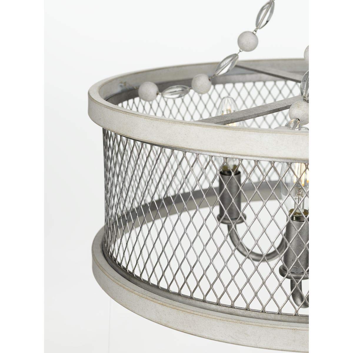Progress Lighting Austelle Collection 4-Light Farmhouse Chandelier Light Galvanized
