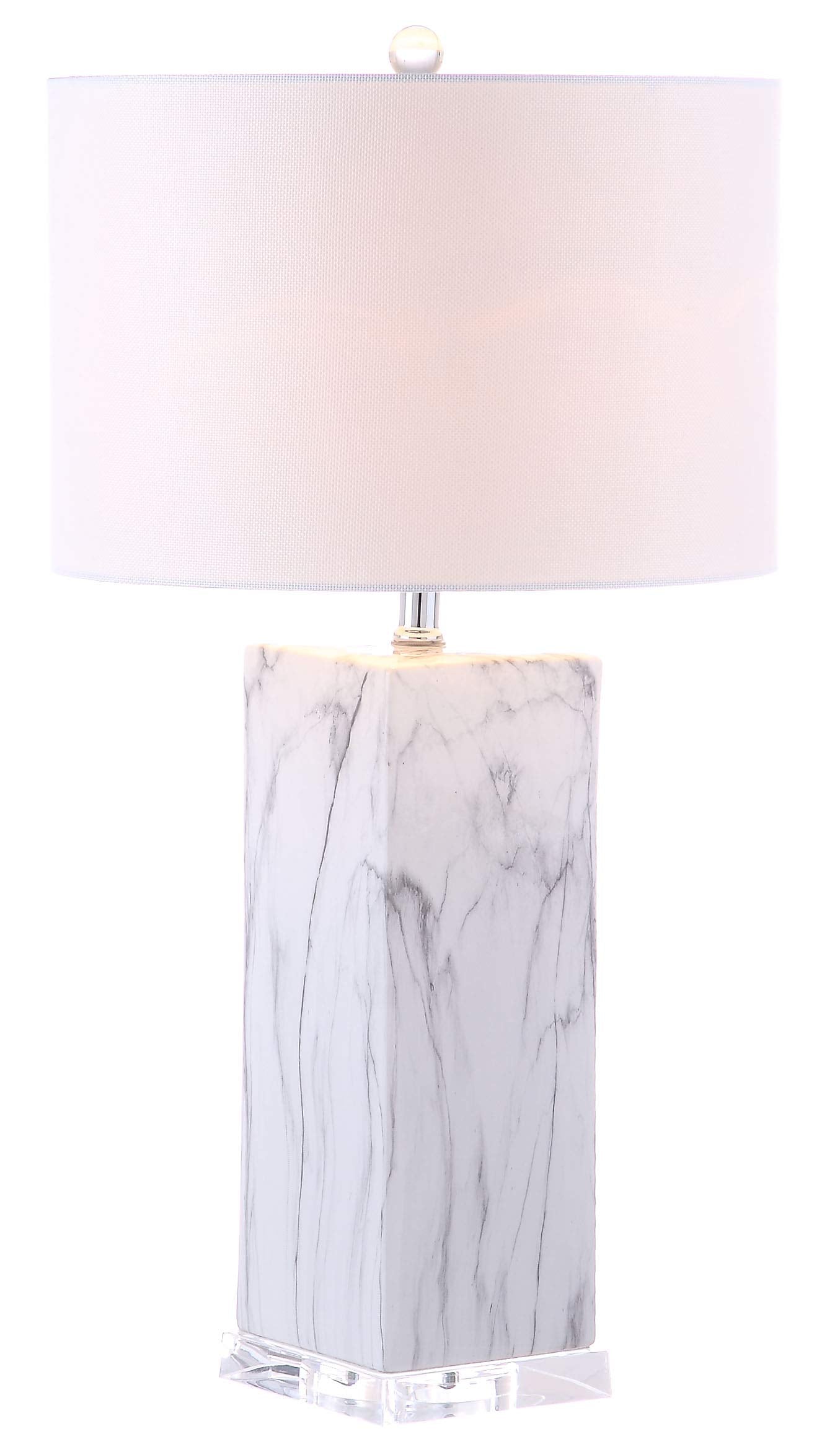 SAFAVIEH Lighting - Olympia 29-Inch Ceramic Table Lamp Set of 2 - Black & White - Transitional Slim Pillar Design - Ideal for Li