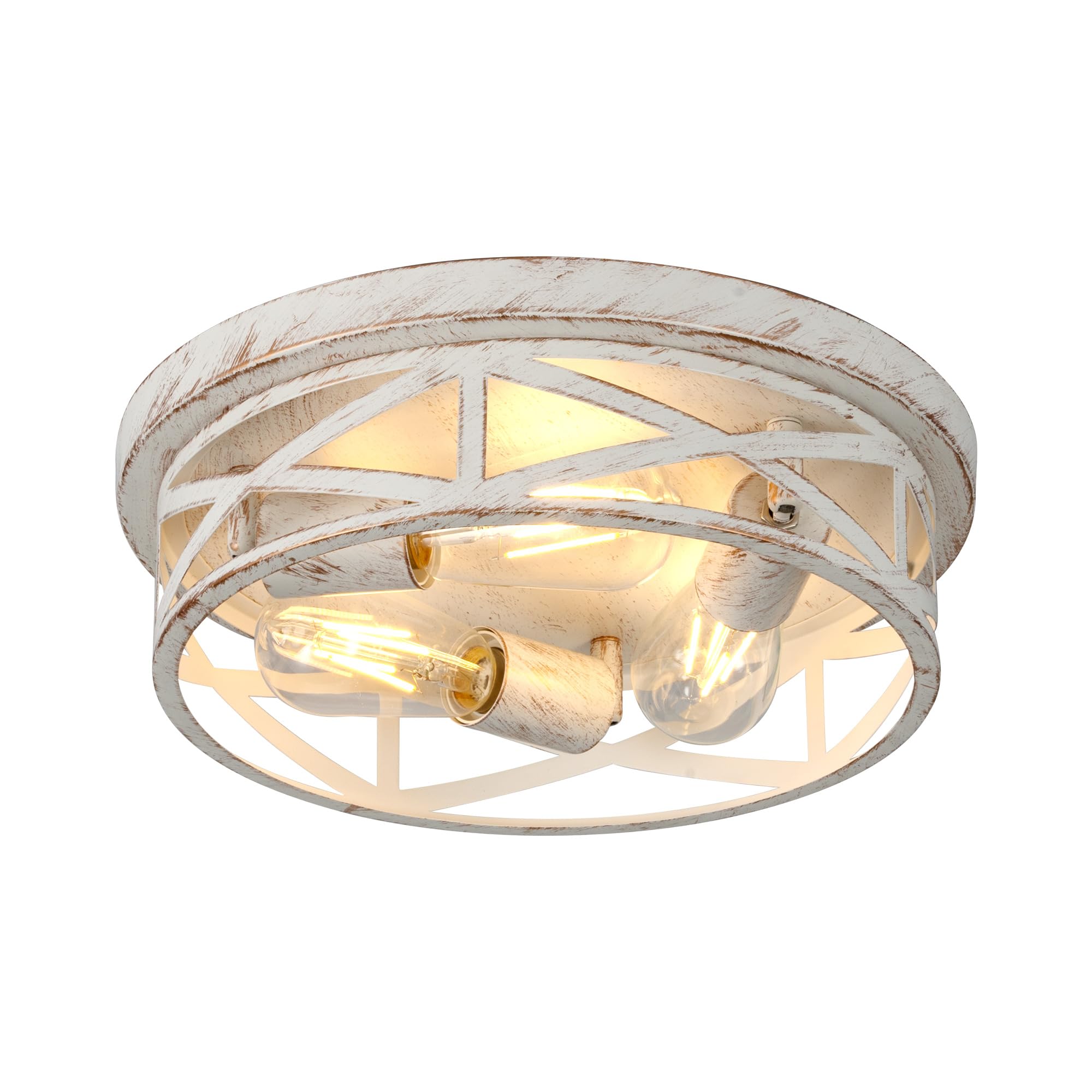 LYCUKYPAP 1 Pack Flush Mount Ceiling Light, 3-Light Close to Ceiling Light Fixtures, 13 Inch Metal Ceiling Lights for Bedroom, L