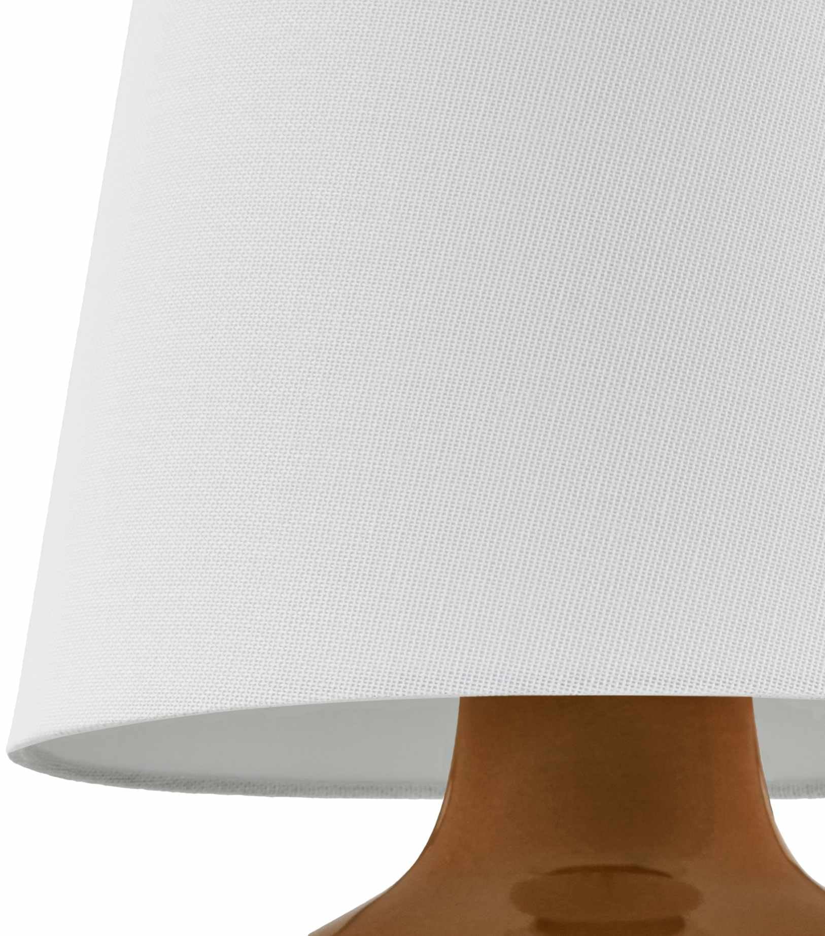 Hauteloom Theisseil Table Lamp, Ceramic, 13inH x 8inW x 8inD, Tan/White/Translucent, Model TXCHMC4-015