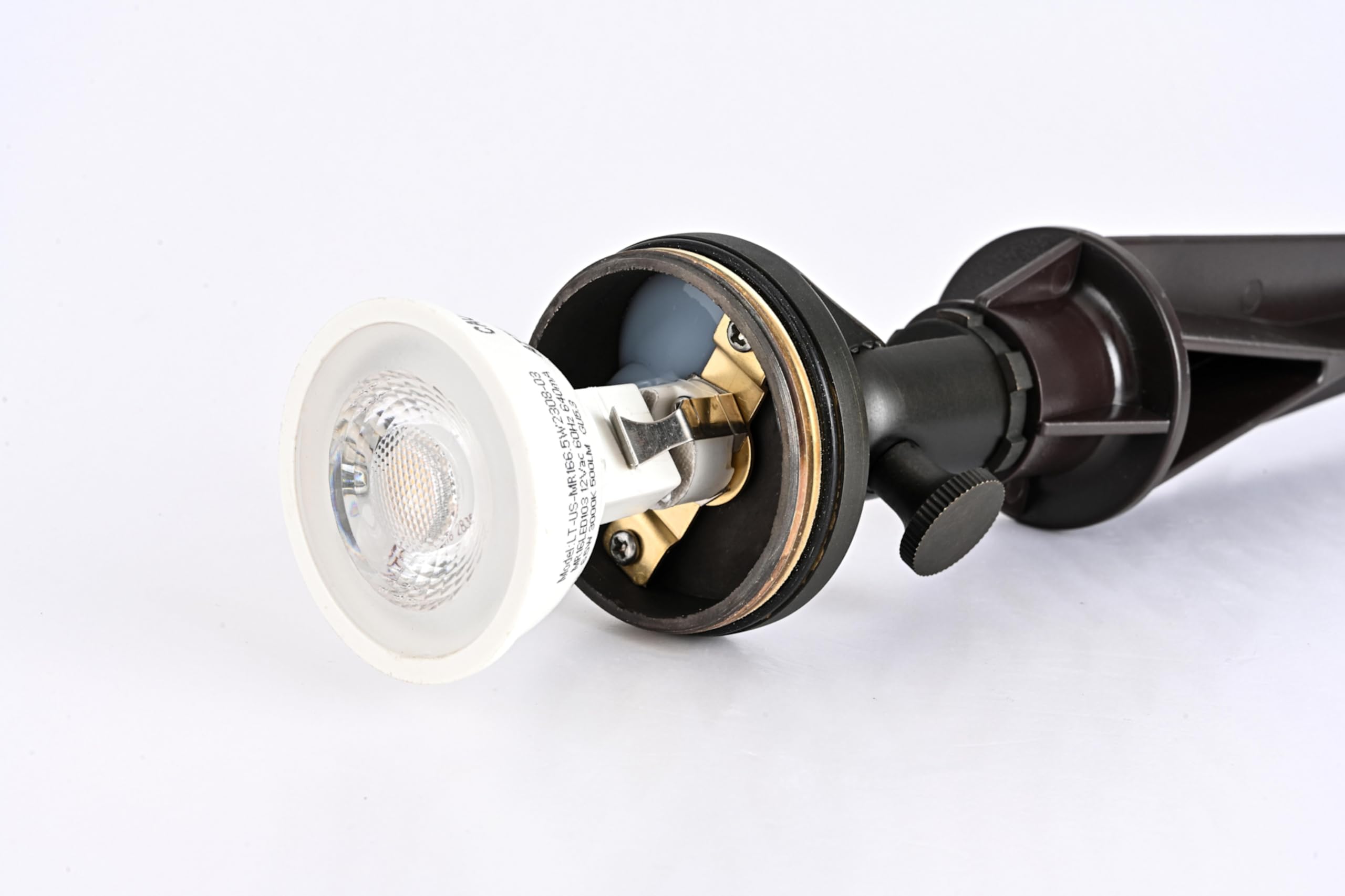 Elitco Lighting Landscape Spotlight C049, Antique Brass, MR16 Halogen 20W, Includes Stake