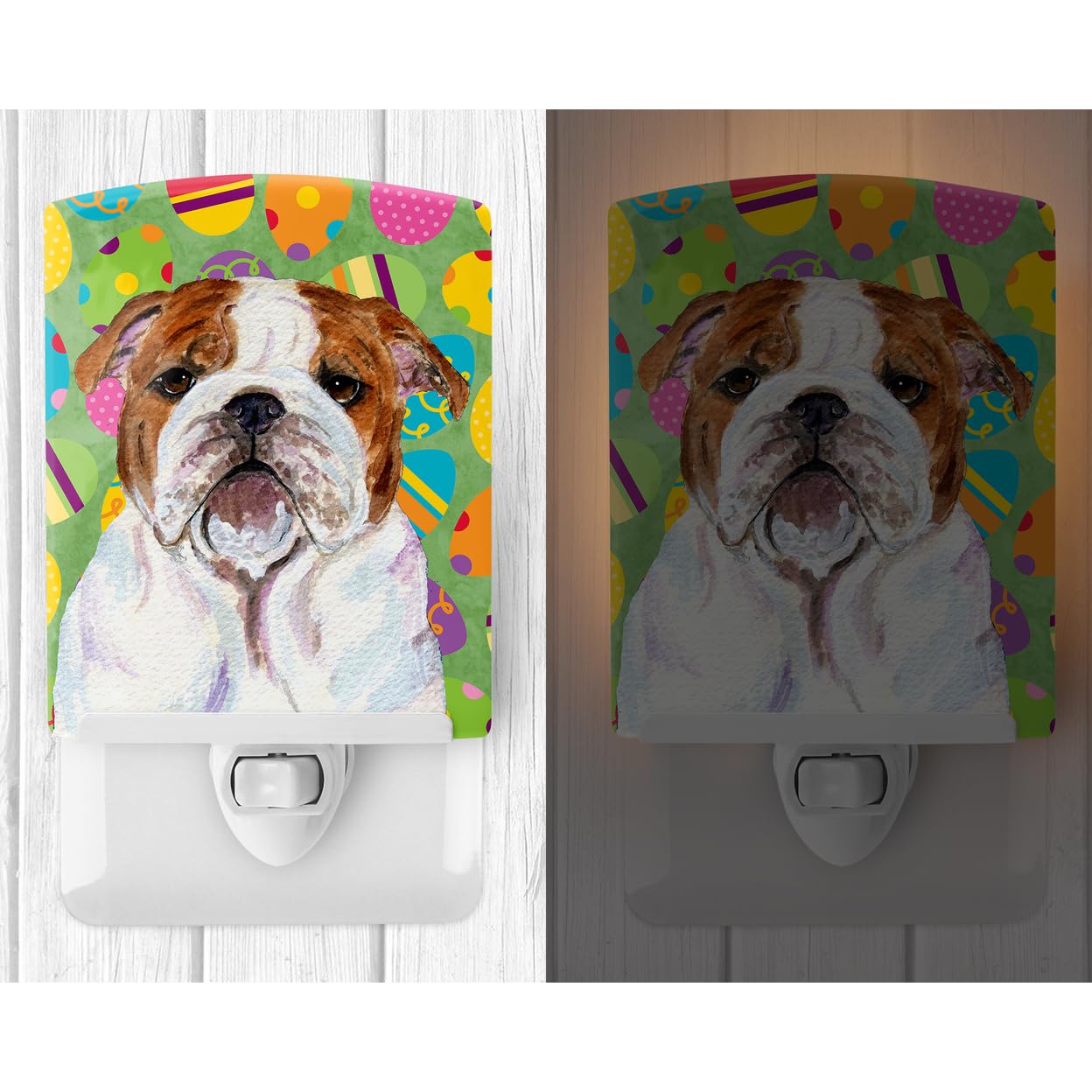 Carolines Treasures Ceramic Night Light, Bulldog English, UL-Certified, 6x4x3in, Multicolor, Model SS4829CNL