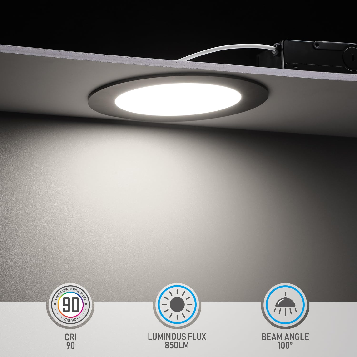 Torchstar E-Lite Series 6 Inch Slim Recessed Lighting With J-Box, 13.5W Ultra-Thin Led Recessed Light, Dimmable Canless Downlight, Etl&Es Listed, Cri90, 5000K Daylight, Oil Rubbed Bronze, Pack Of 6