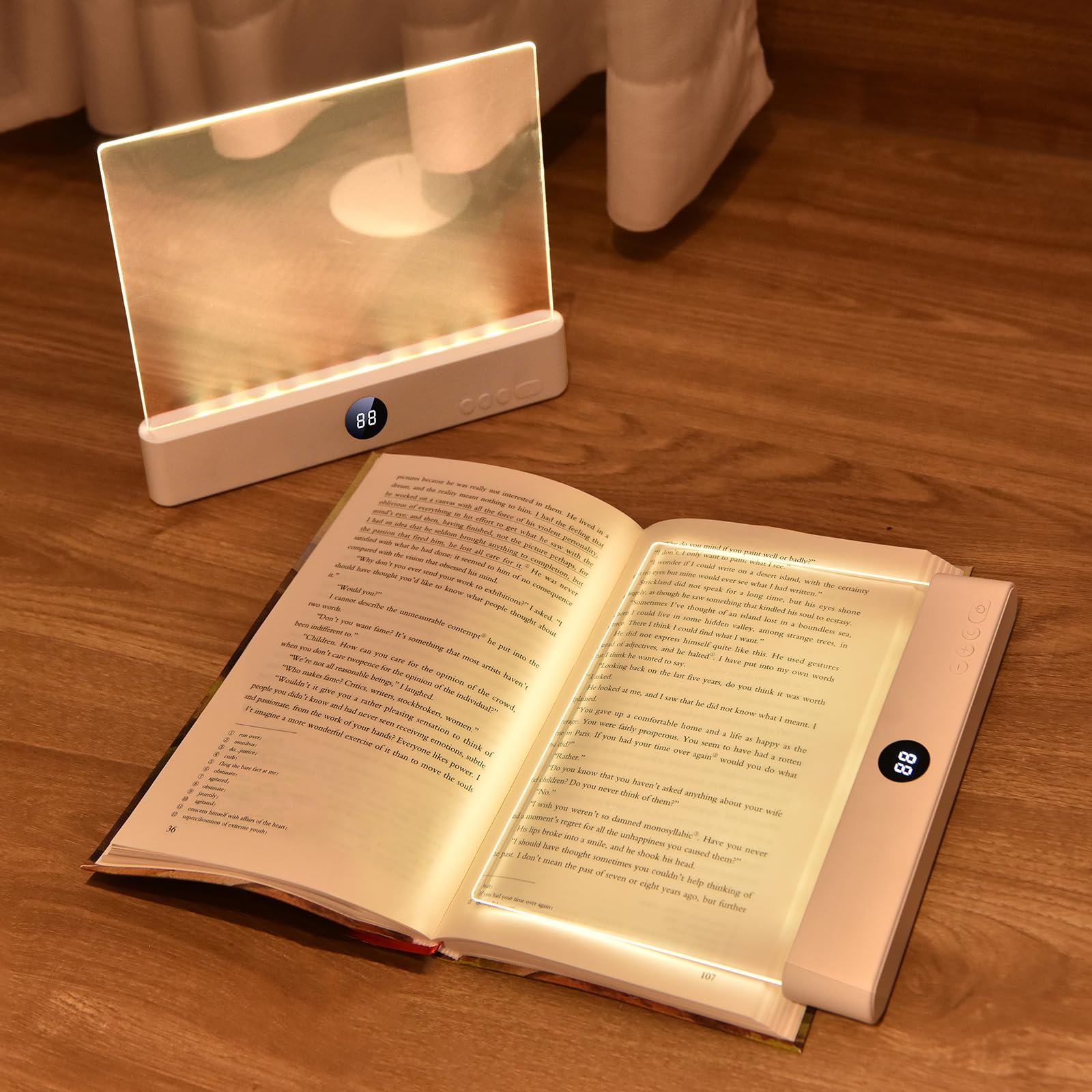 Choudao Tech LED Book Light and Night Light 2 in 1  3 Color Temperatures & Stepless Dimming  USB Rechargeable Reading Light with Timer for Night Reading (Pink)