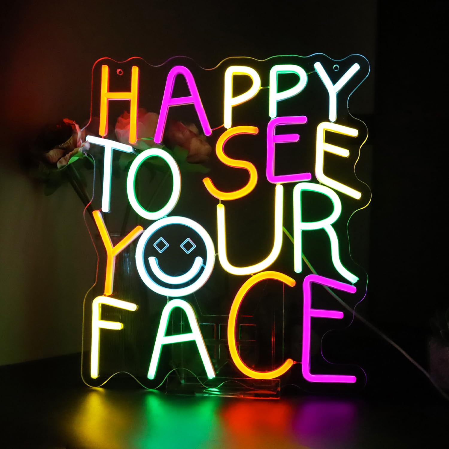 Led Happy To See Your Face Sign - Classroom Decor Inclusive Wall Decoration Welcome Gift Teacher Present For Primary Schools And Kindergartens - Birthday (14.212.6)