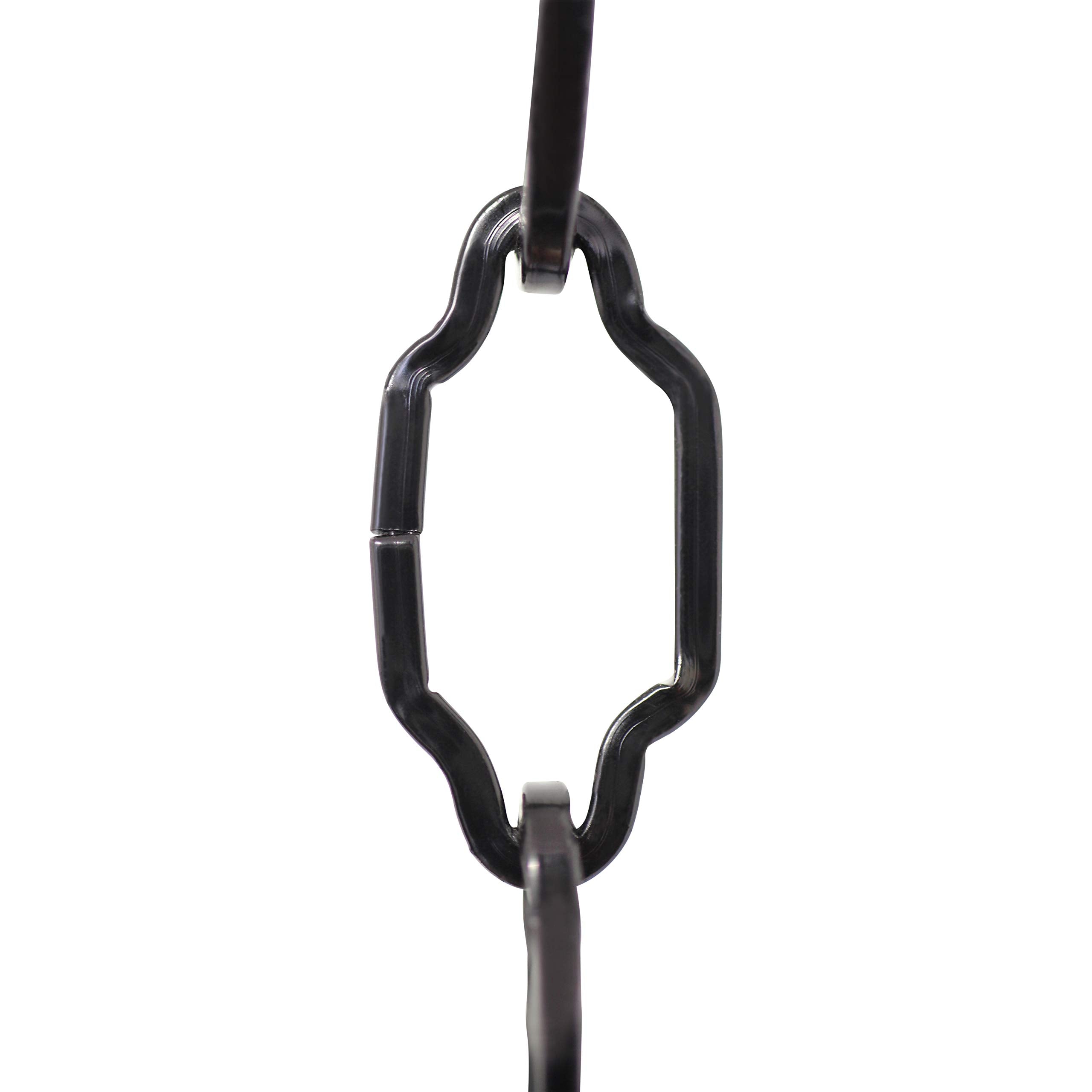 RCH Hardware CH-S57-30-BLK-3 | 12 Gauge Decorative Solid Steel Motif Link Fixture Chain | 3 Foot Increments |Black Finish