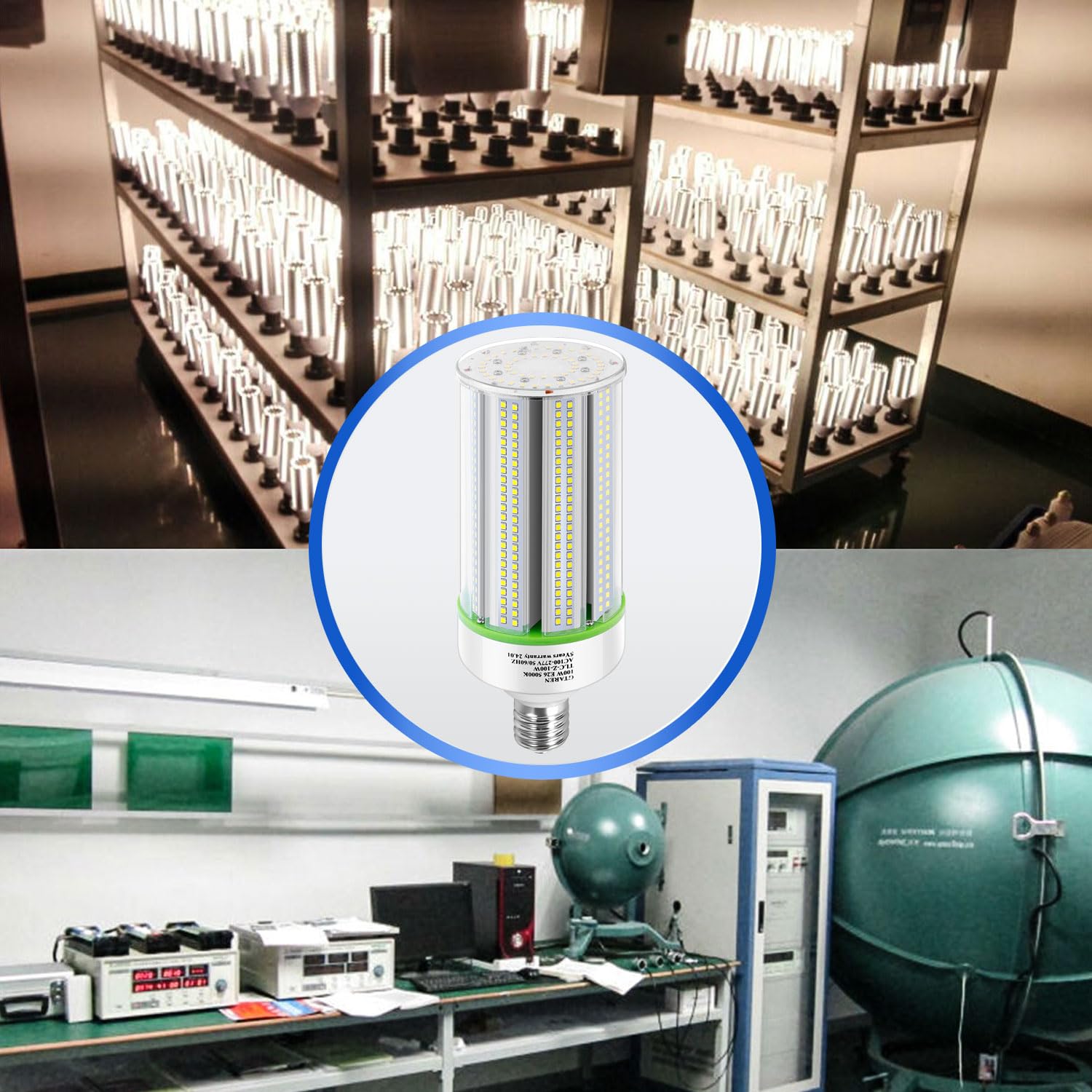 2-Pack 100W Led Corn Bulbs,5000K,Ac110-277V,14000Lm,E26/E39 Base,Led Replacement Metal Halide Hid Cfl For Commercial Industrial