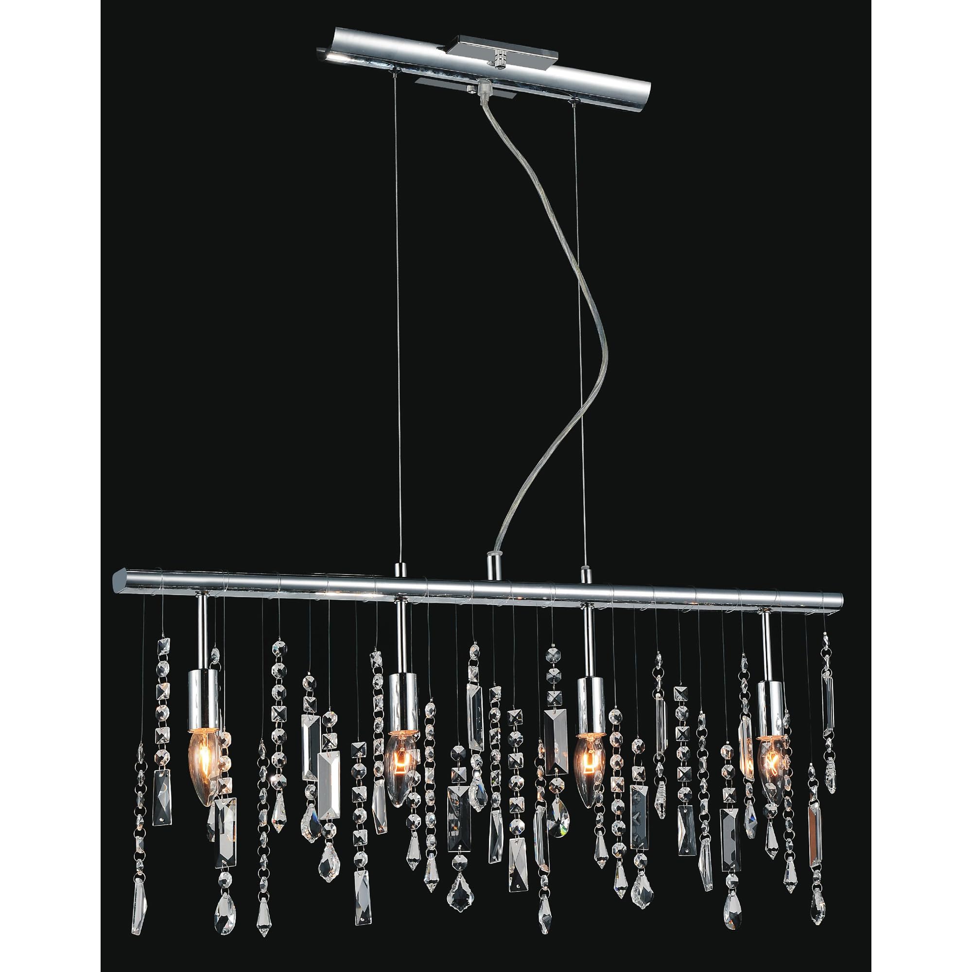 CWI Lighting Janine 4 Light Down Transitional Metal Chandelier in Chrome