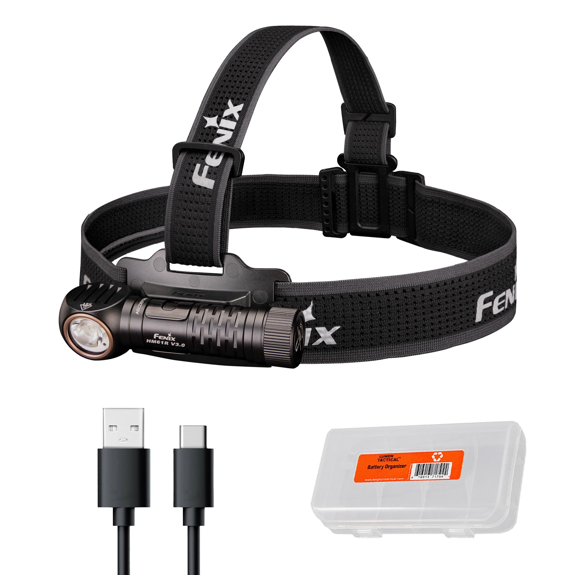 Fenix HM61R V3.0 Rechargeable Work Headlamp, 1800 Lumens Industrial Headlamp & Flashlight, Spot + Flood, Red Light, Magnetic Tai