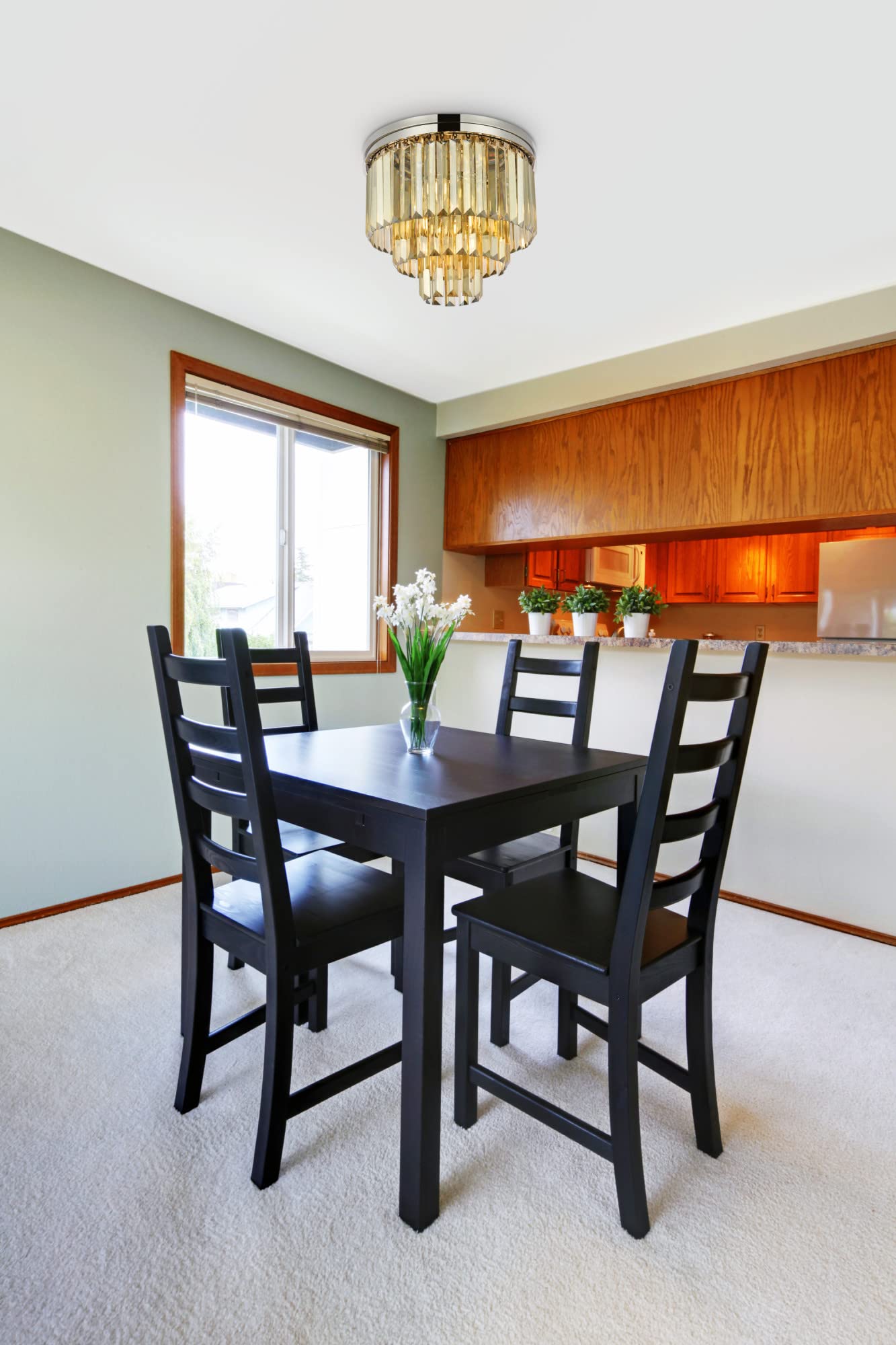 Elegant Lighting Urban Classic 1231F20MB-GT/RC Sydney 9-Light Flush Mount, Matte Black