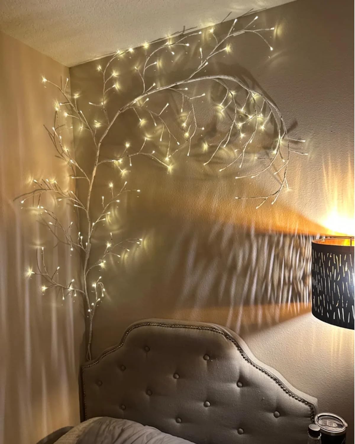 NIDISETPJAS 2pcs Enchanted Willow Vine Lights with Remote, 18 Branches, 144 LEDs, White Color, Model JT-EL/FC045V0800
