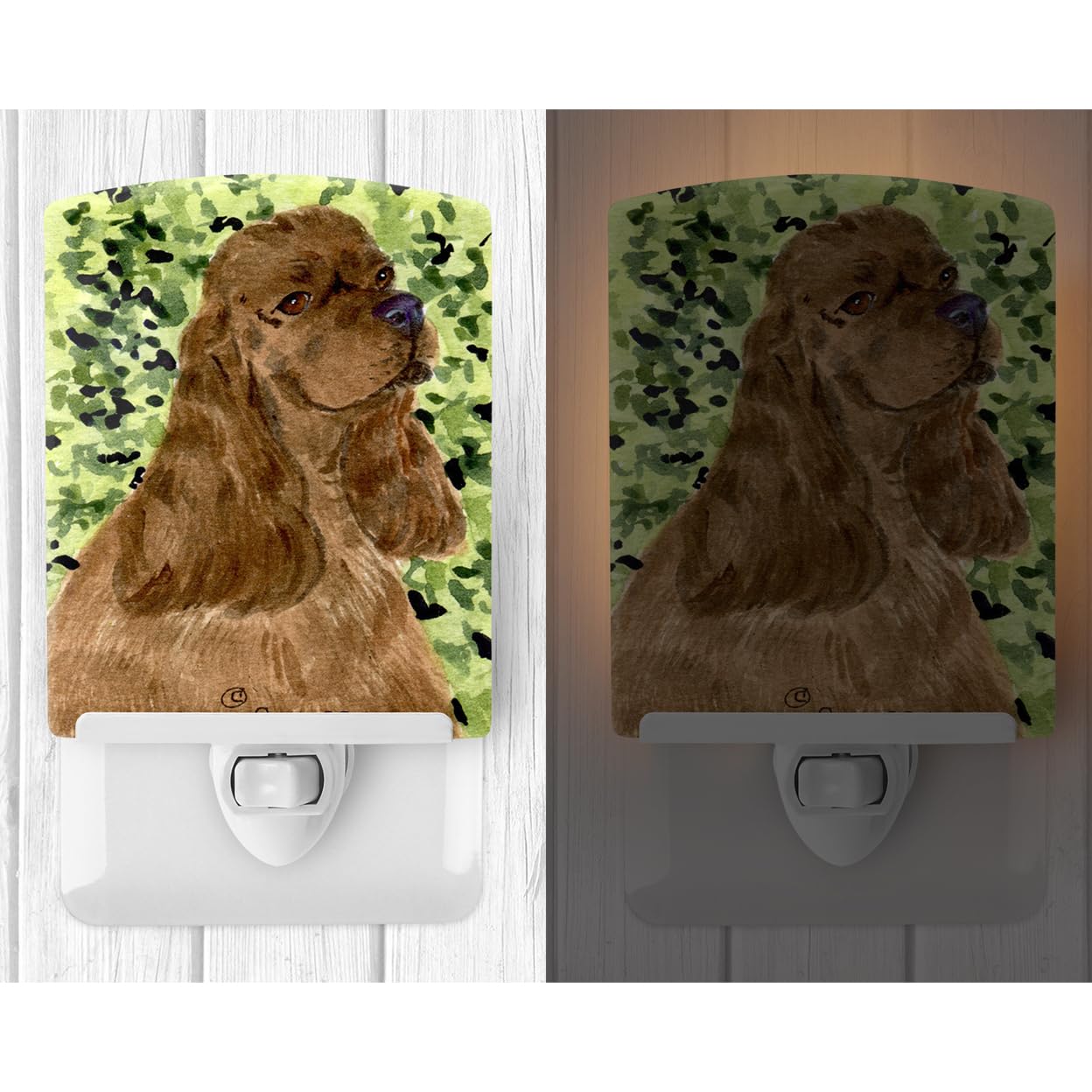 Caroline'S Treasures Ss8807Cnl Cocker Spaniel Ceramic Night Light Compact, Ul-Certified, Ideal For Bedroom, Bathroom, Nursery, Hallway, Kitchen, 6X4X3, Multicolor