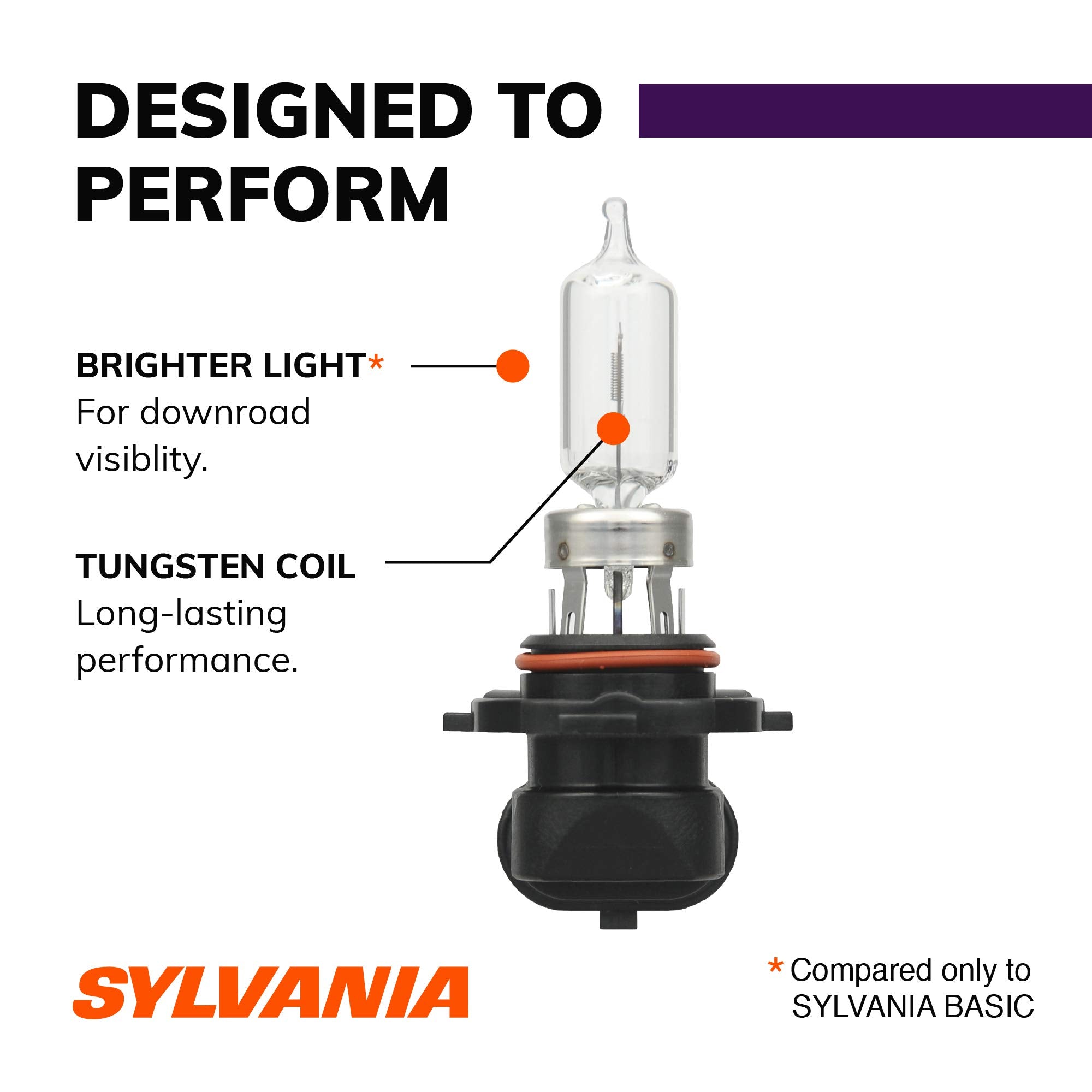 SYLVANIA 9005 XtraVision Halogen Headlight Bulb - High-Performance, No Glare, Black, 2 Pack