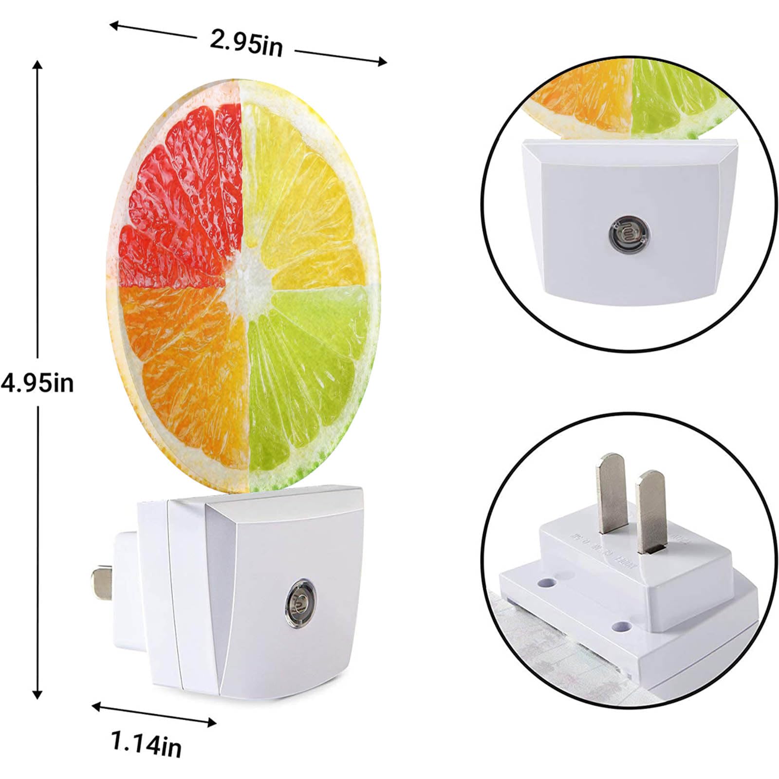 Ekobla Lemon Novelty Night Lamp Tropical Fruit Citrus Food Funny Colorful Seasonal Night Lights Plug Into Wall Auto Sensor Led F