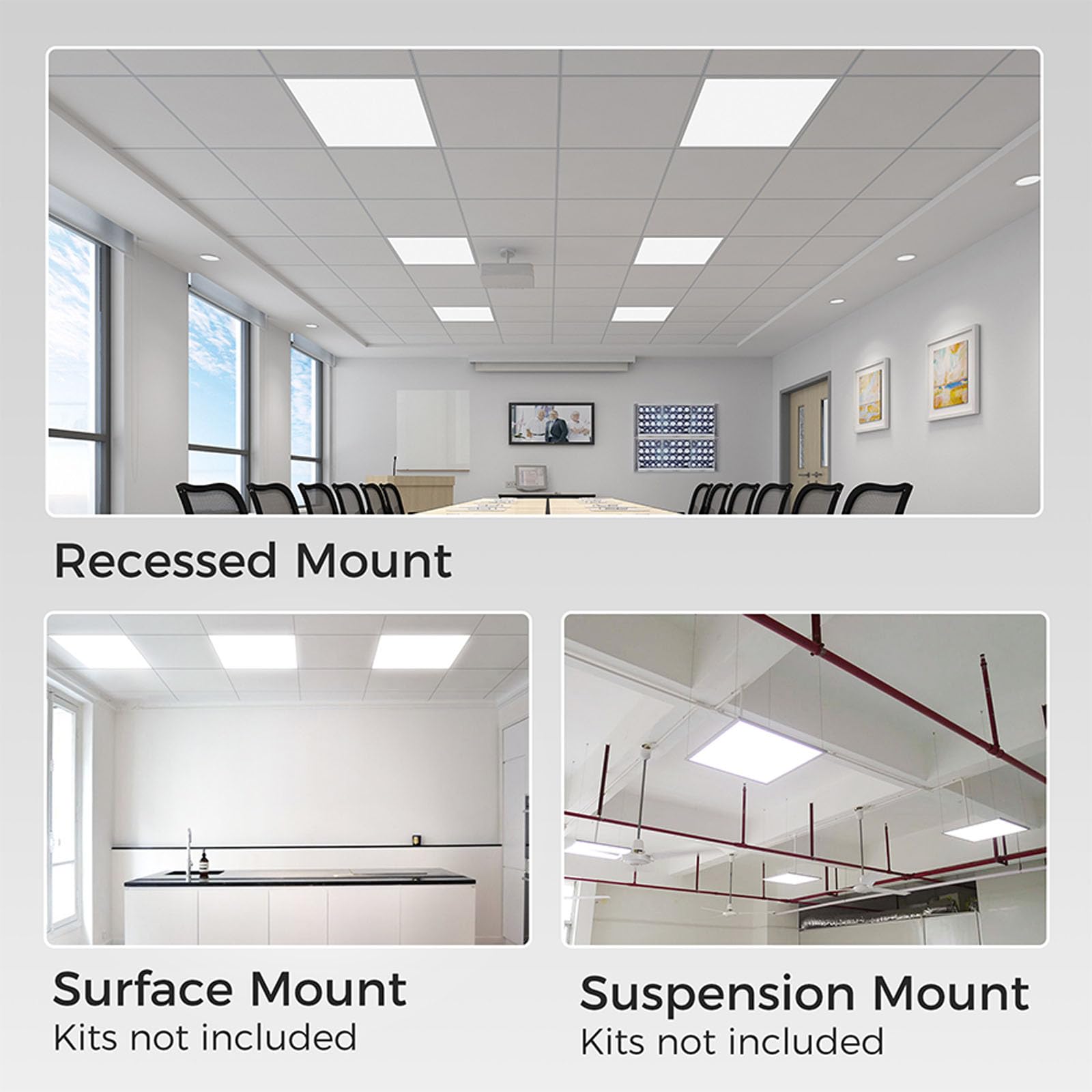 Comiled 2x2 LED Flat Panel Light, 4 Pack, Dimmable, 20/30/40W, 3000K/4000K/5000K, Aluminum