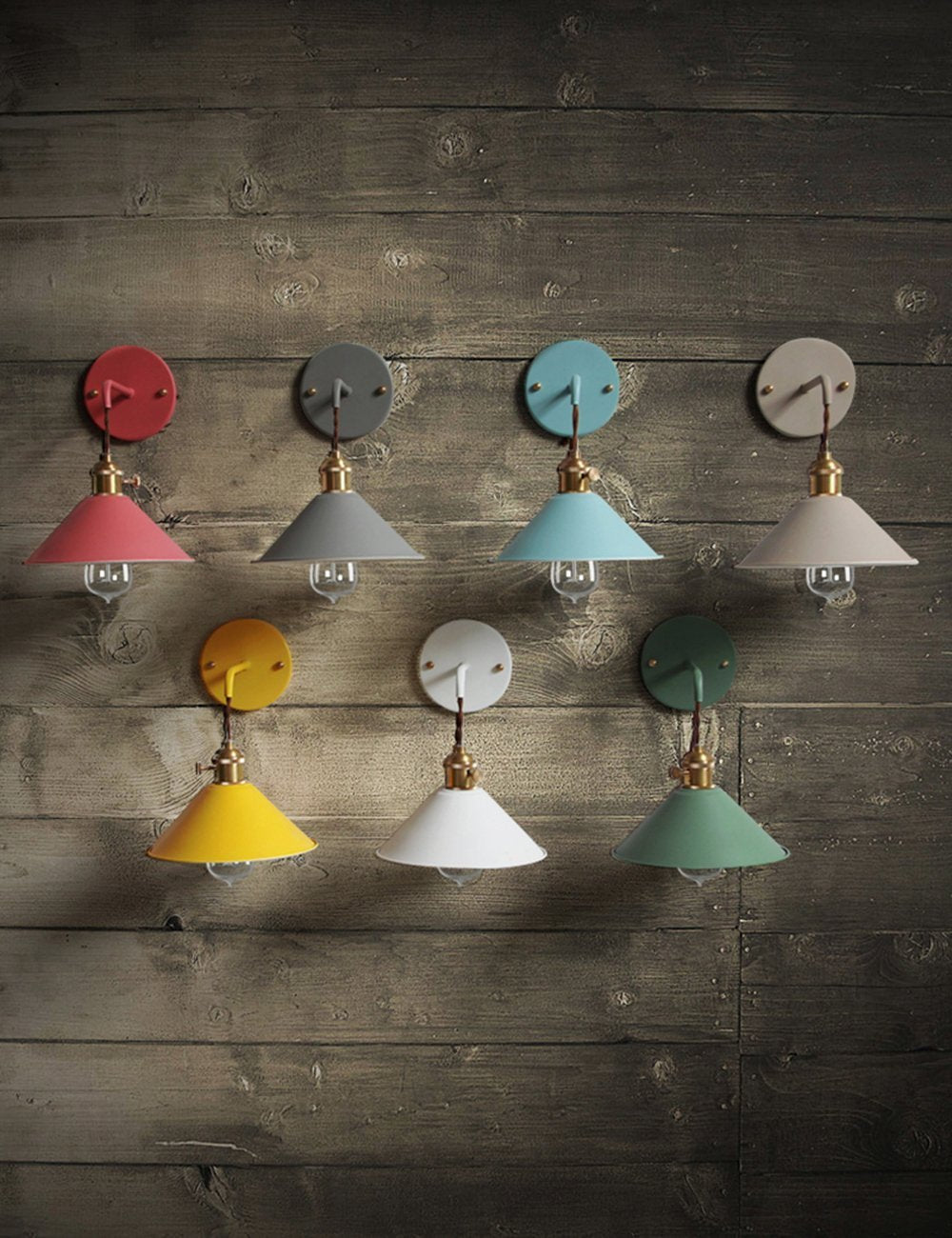 iYoee Wall Sconce Lamps Lighting Fixture with on Off Switch,Yellow Macaron Wall lamp E26 Edison Copper lamp Holder with Frosted