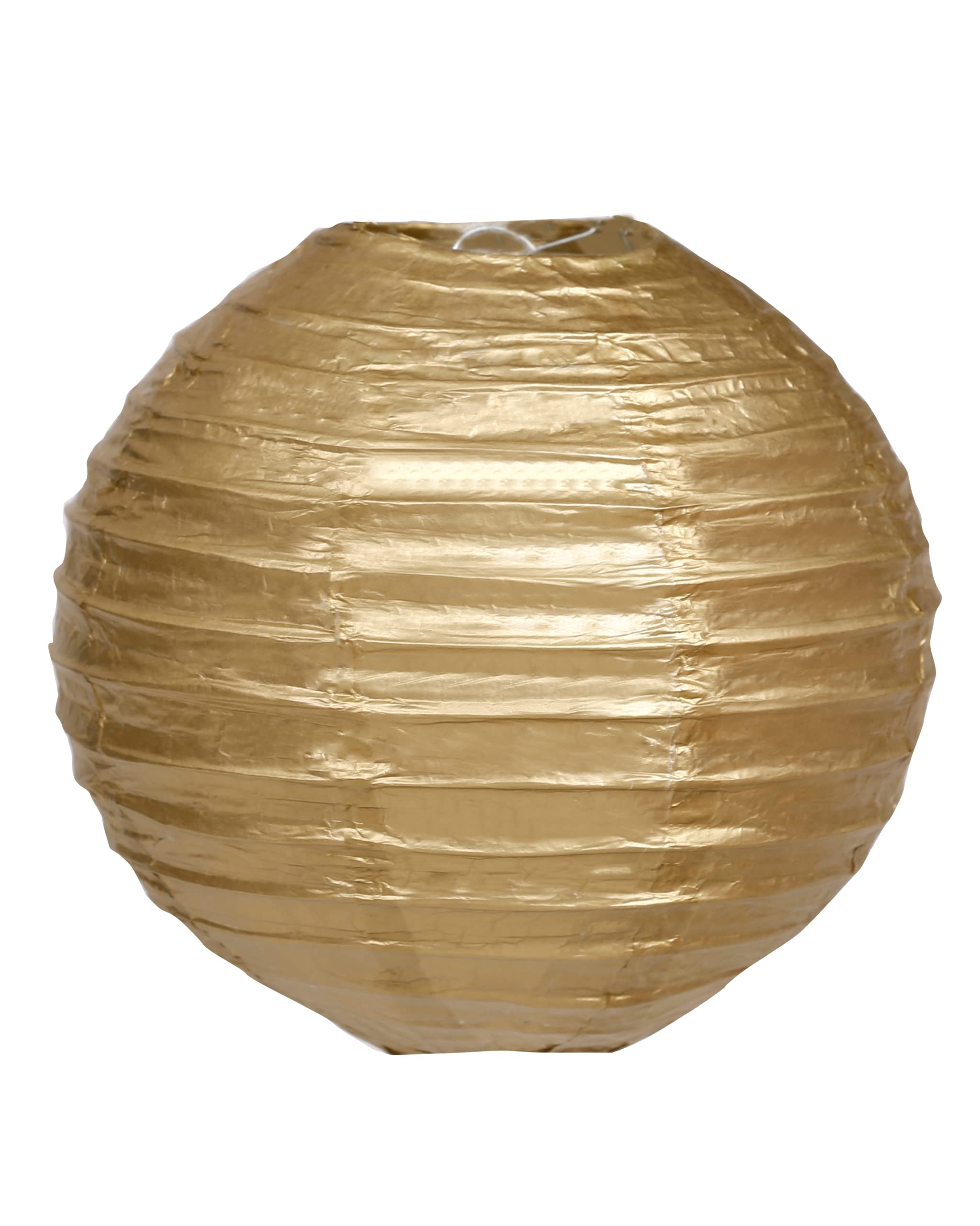 Pack Of 3 Round Paper Lanterns Lamp Wedding Birthday Party Decoration (Gold, 14''/35Cm)
