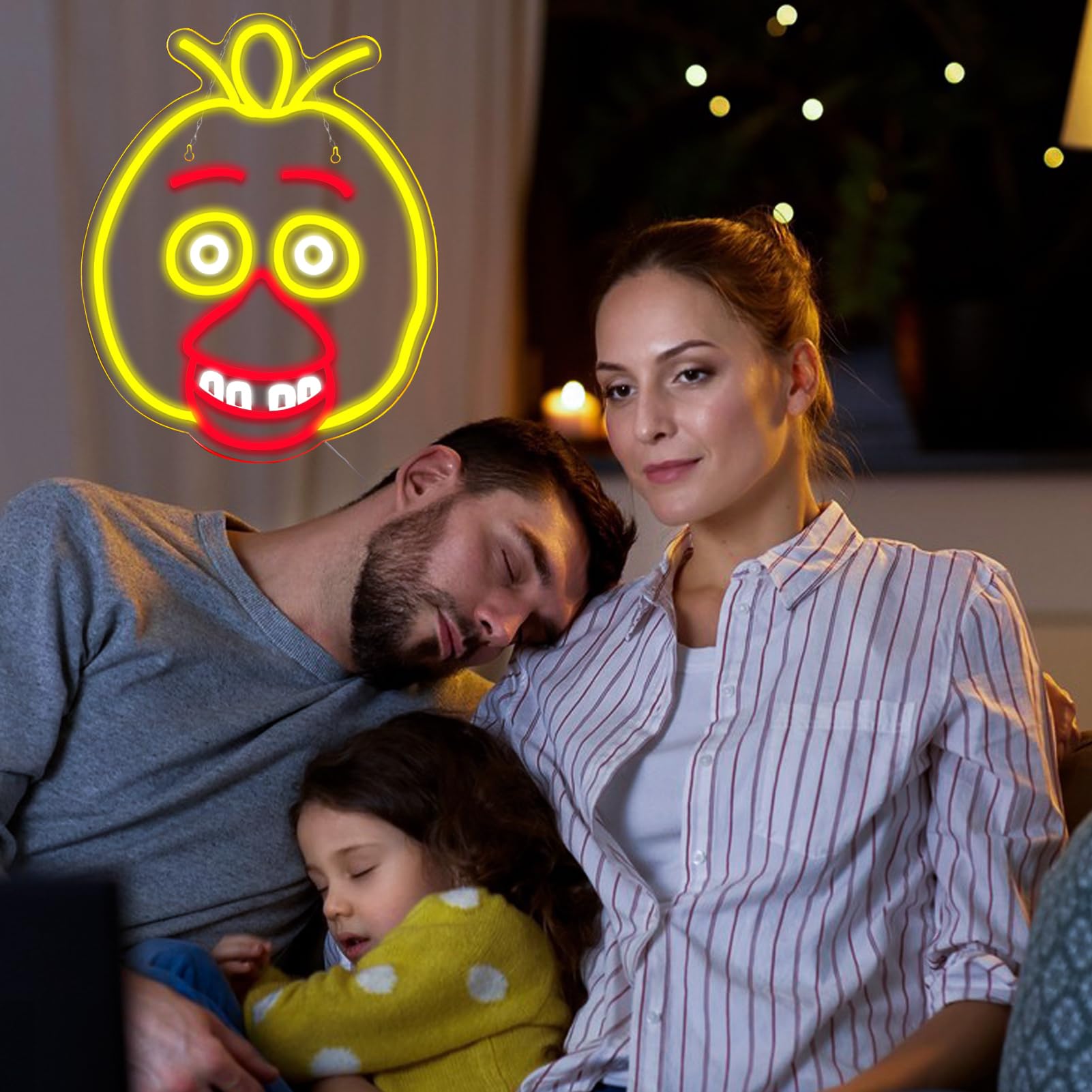 AHlove Five Nights at Freddy's Chica LED Neon Sign Wall Decor 16.1x12.8 Inch Neon Lights for Bedroom, Kids Gifts