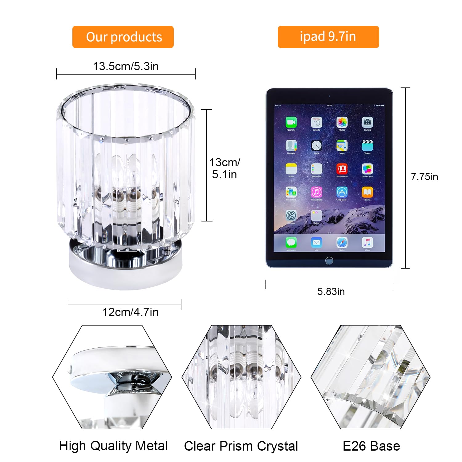 TISLYCO Mini Semi Flush Mount Ceiling Light Fixture, 2 Pack, Silver, 4.6inx4.7in - Modern Crystal Design for Hallway, Dining, Living Room