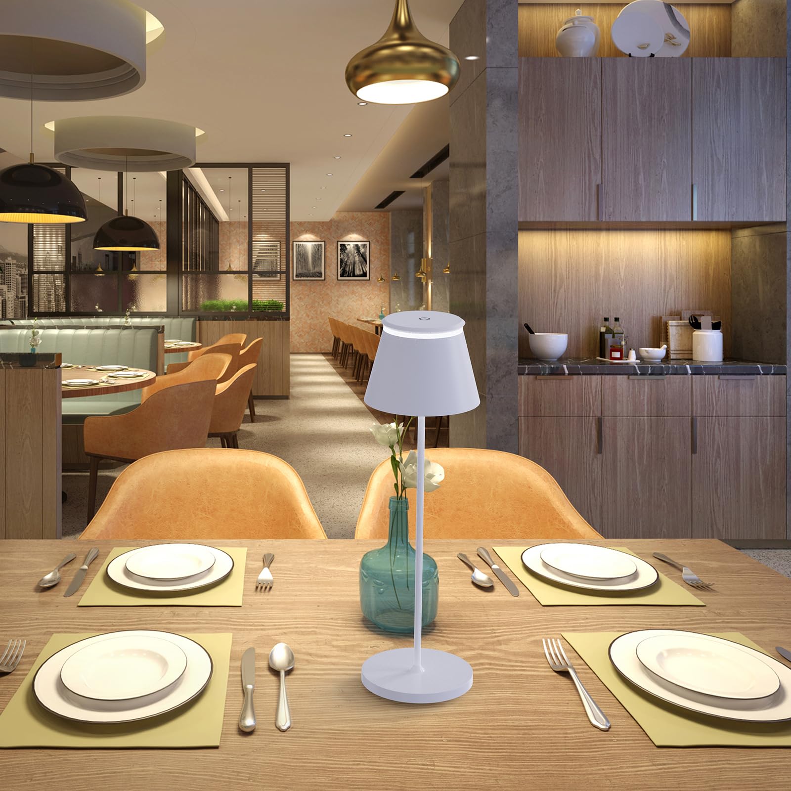 Yupola Cordless Table Lamp Rechargeable,5000Mah Battery Operated Desk Lamp,Waterproof Touch Dimmable Light With Remote,3 Color S