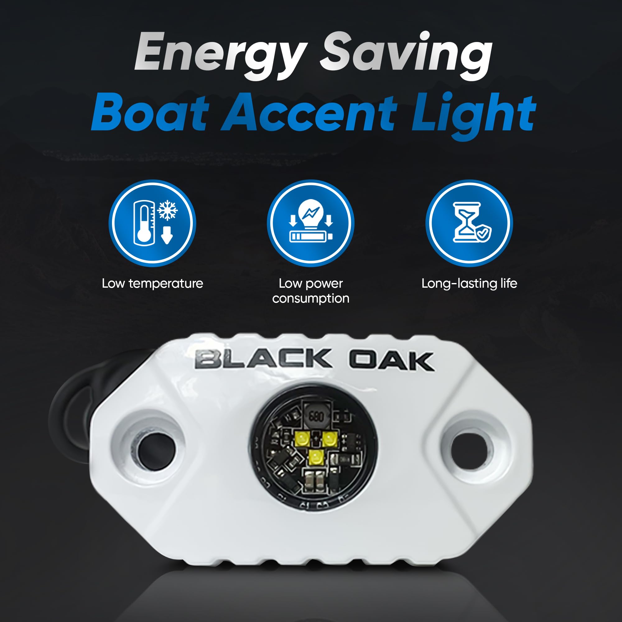 Black Oak Led Marine Led Boat Light Marine Accent Lights, Fishing Lights, Boat Courtesy Lights, Deck Lights Dimmable Green Lights – Boat Lighting For Fishing, Pontoon, Yacht, Sailboat