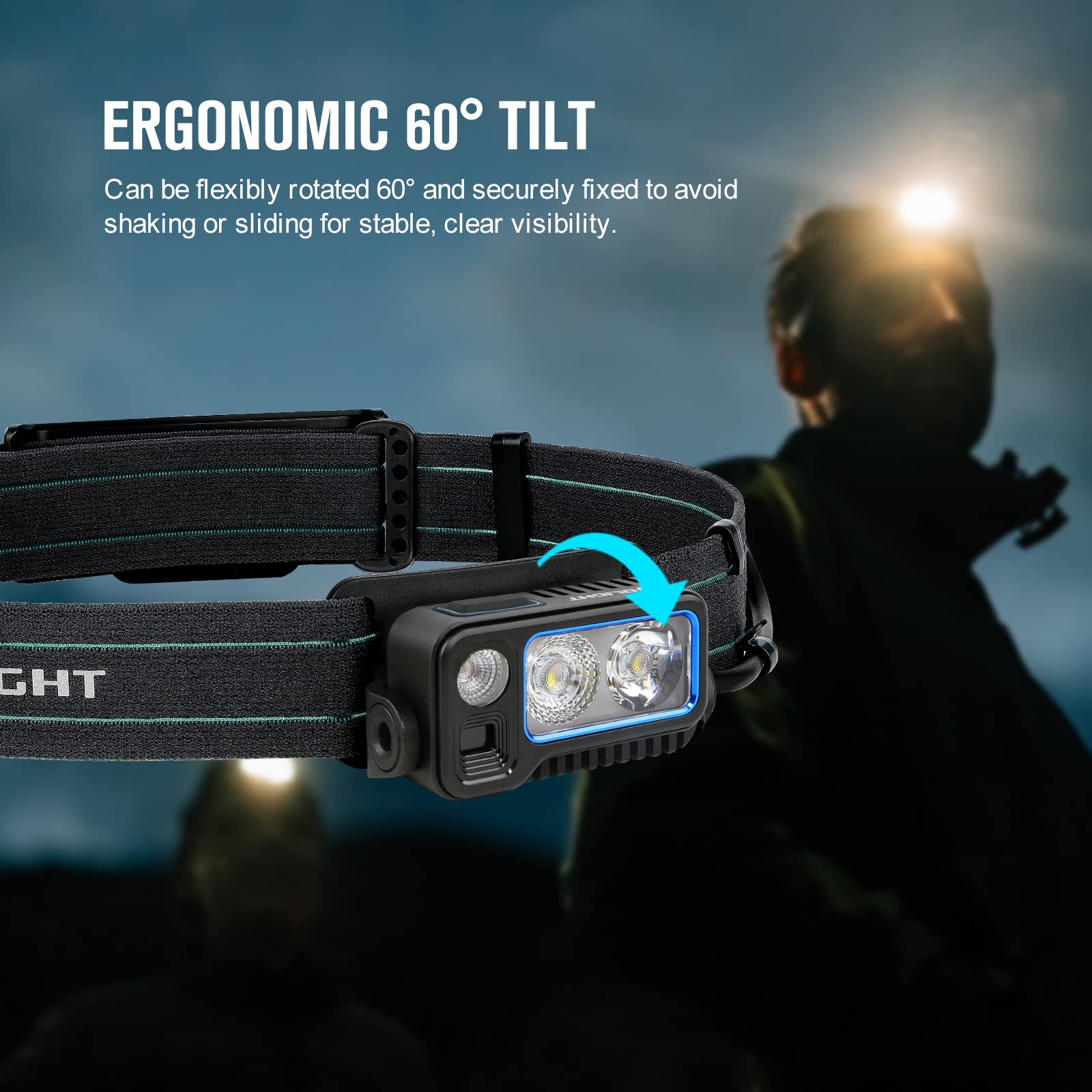 OLIGHT Array 2 Pro Headlamp 1500 Lumens with Red Light, USB-C Rechargeable, Motion Sensor, Black