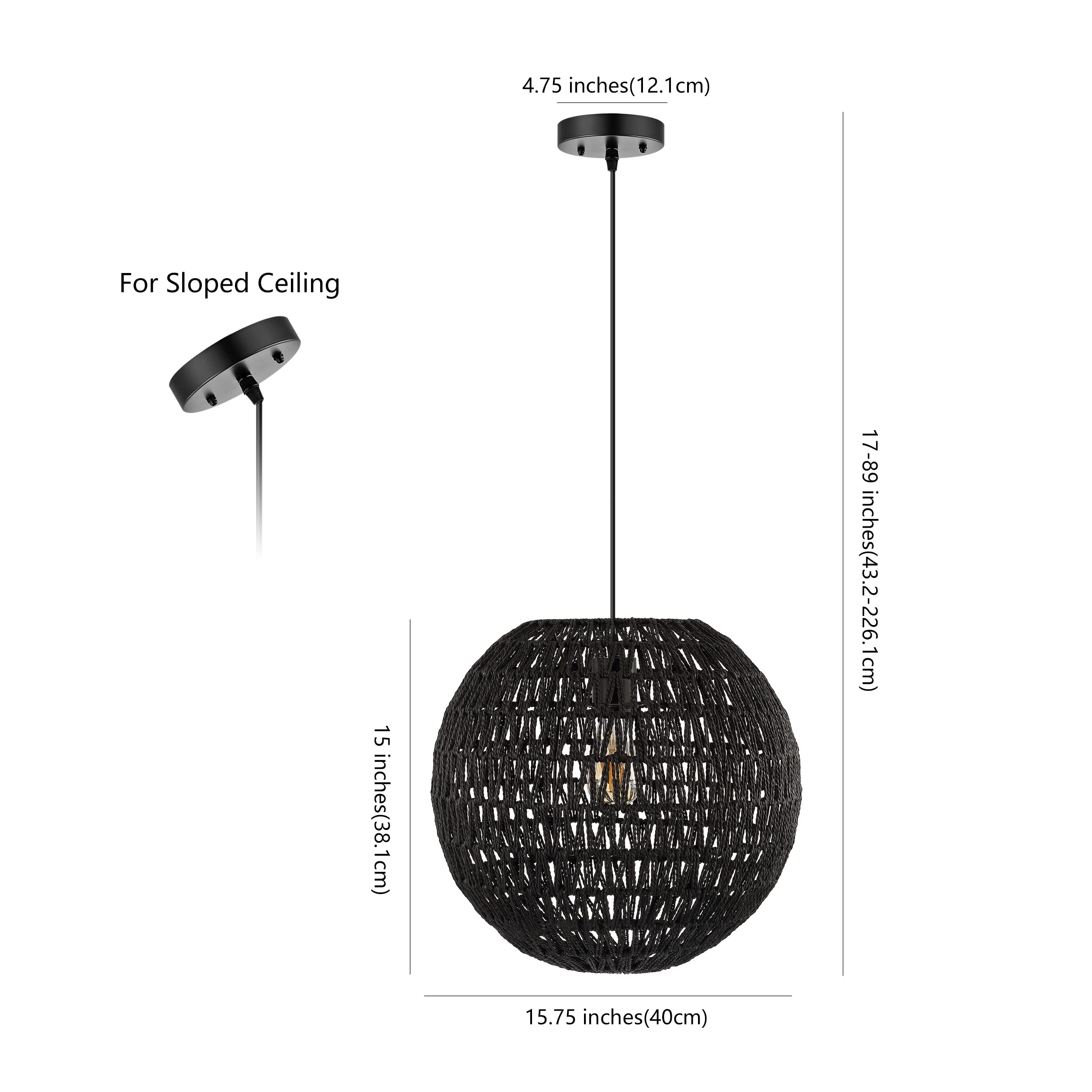 Jonathan Y Jyl6503C Luna 15.75'' 1-Light Bohemian Modern Woven Rattan/Iron Led Pendant Farmhouse Coastal Adjustable Dining Room