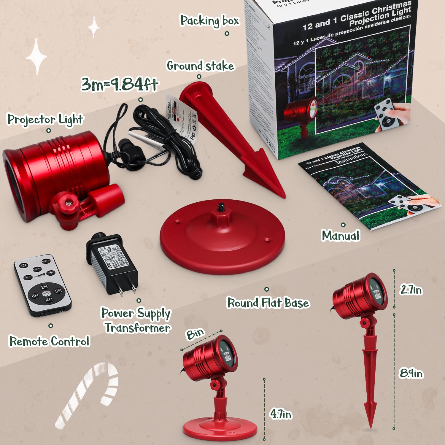 New 2023 Limited Edition Projector Lights For Christmas, Special Edition Waterproof Laser Lights With Remote Control For Outdoor