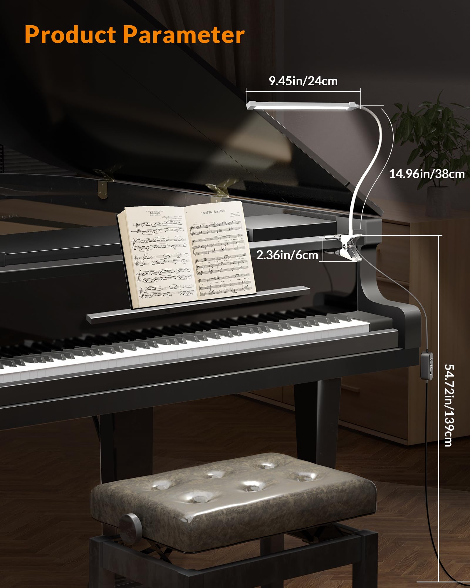 Lepower Led Clip On Light/Reading Light, 5W Book Light For Reading In Bed With Gooseneck, Adjustable Color Temperature Clip Ligh