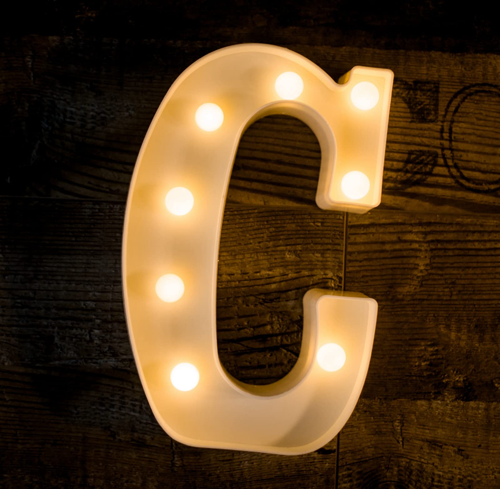 Foaky LED Letter Lights Sign Light Up Letters Sign for Night Light Wedding/Birthday Party Battery Powered Christmas Lamp Home Bar Decoration(C)