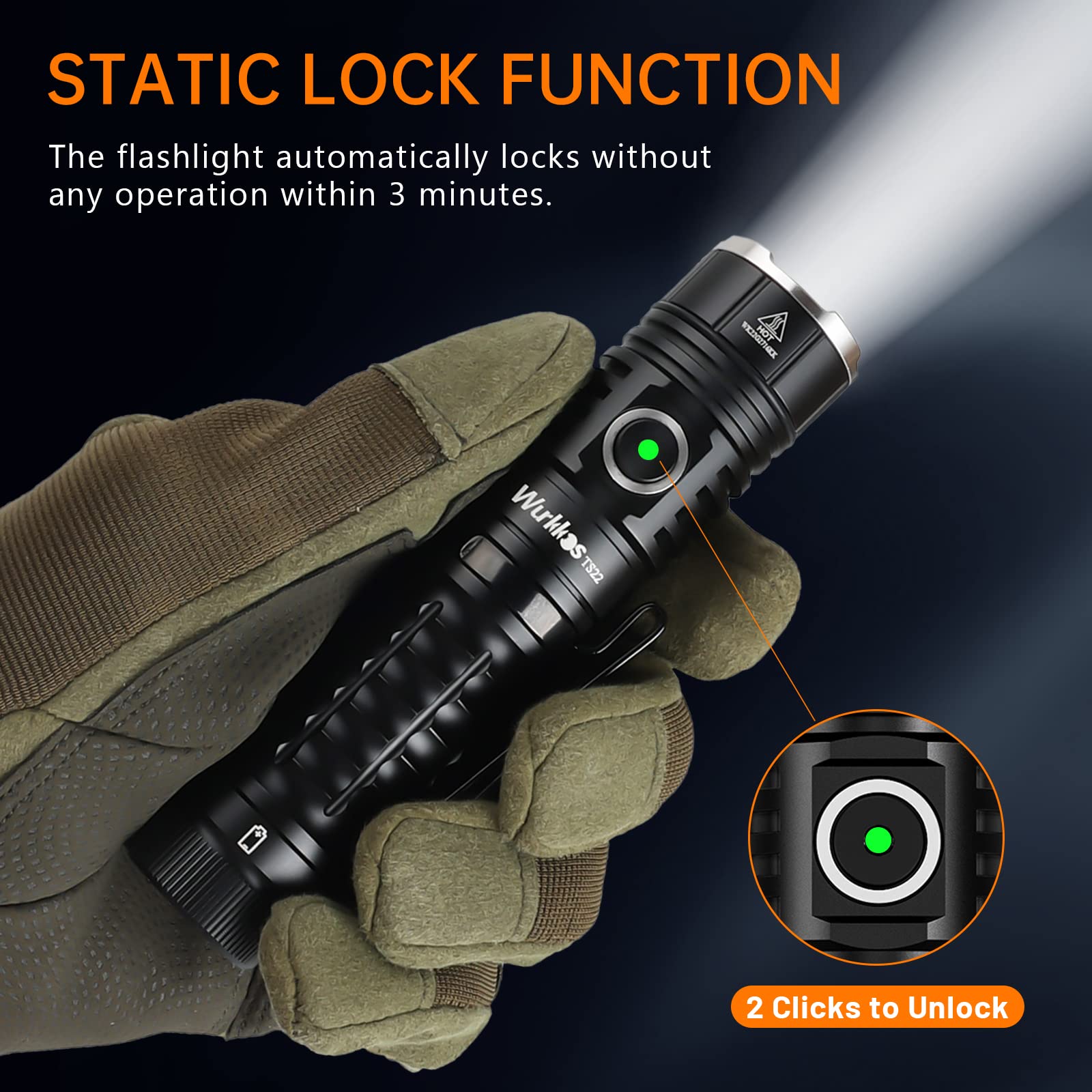 Wurkkos TS22 Mini EDC Flashlight - 4500 Lumens, Rechargeable, IP68 Waterproof, Aluminum, 6000K Light