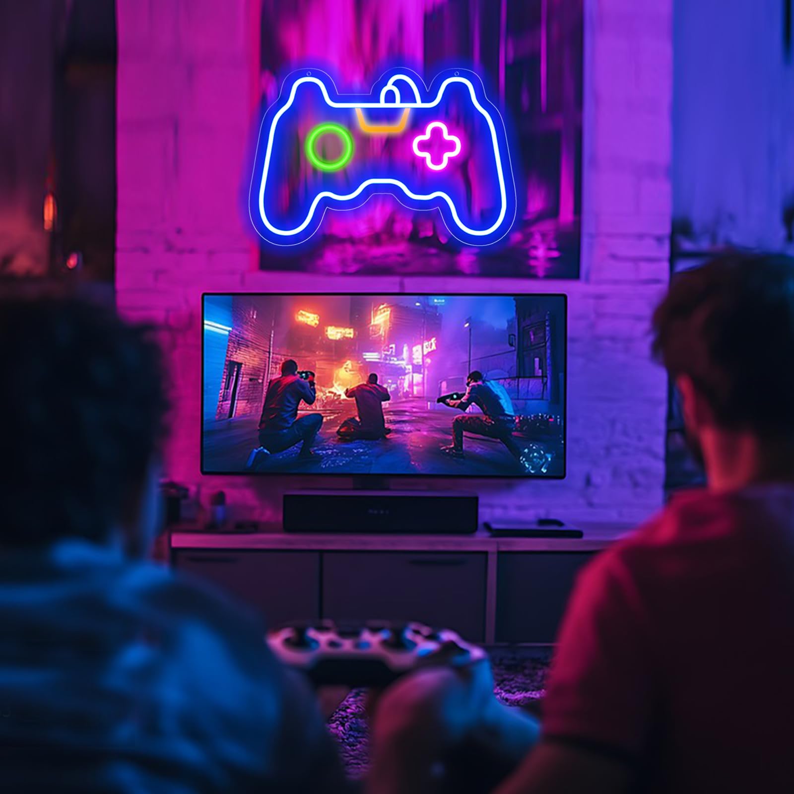 Kenfari Gamer Neon Sign  Gamepad Shaped Led Neon Sign For Gamer Room Decor  Game Neon Light For Teen Boy Room Decor  Best Gamer Gifts For Boys  Kids