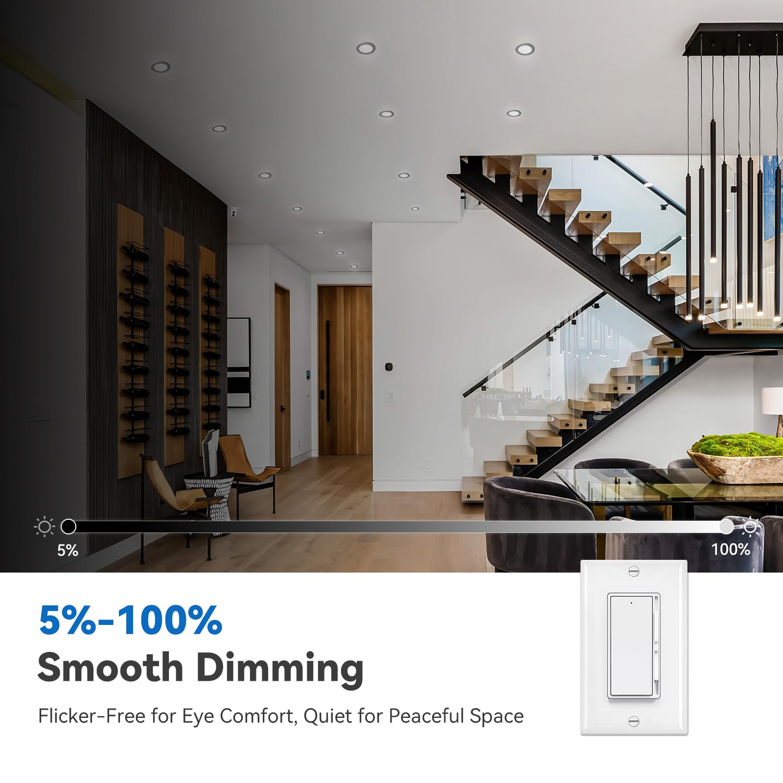 Cycevsun Black 3 Inch Recessed Led Lights  Switchable Night Light & Main Light  5 Color Temperatures 2700K-5000K  Dimmable Canless Downlight For Cozy Home Lighting  6W/2W  Etl  6 Pack