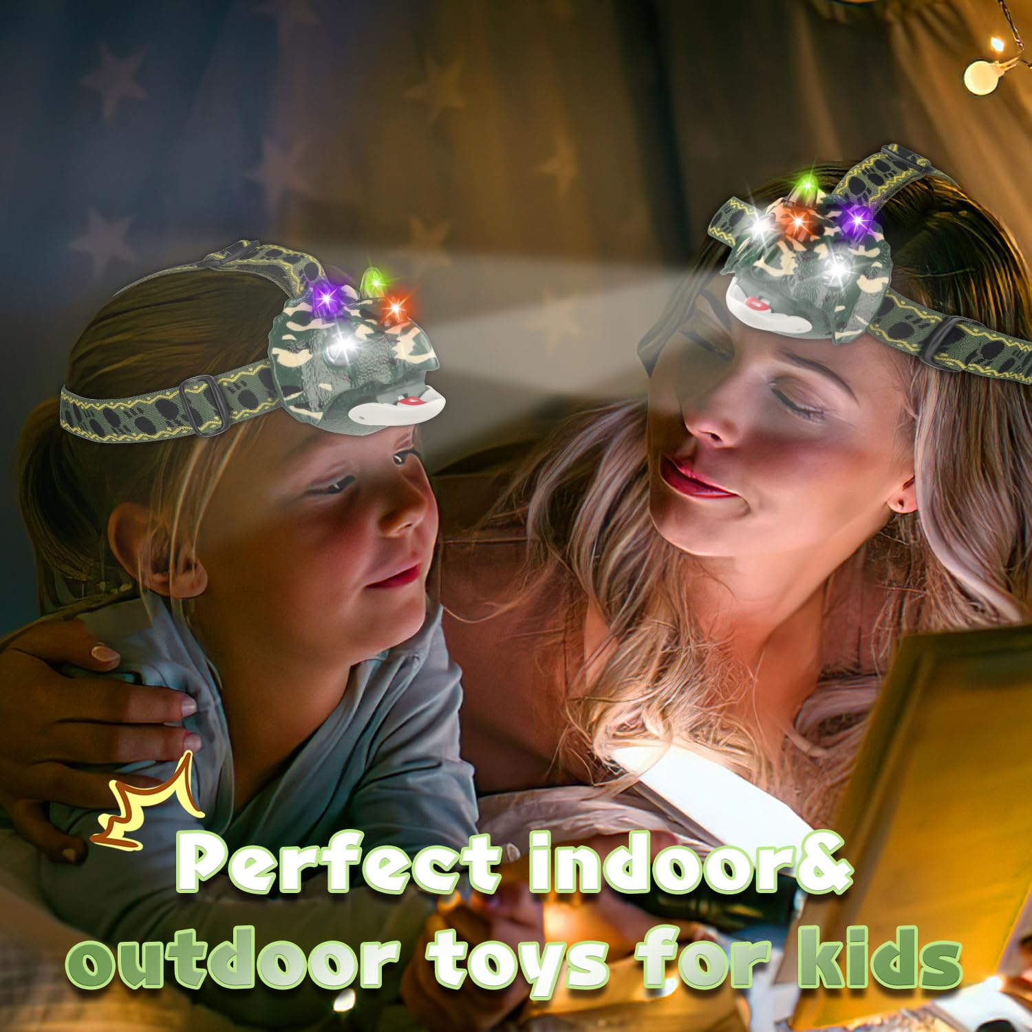 Tigtecgame Dinosaur Led Headlamp - T-Rex Flashlight For Kids, Camping Gear, Gifts