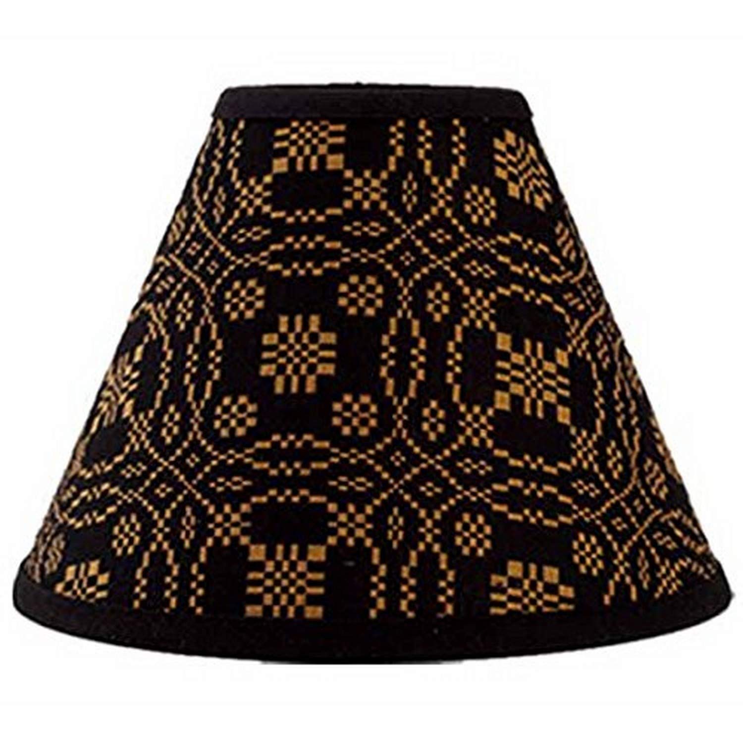 Home Collection By Raghu Lover'S Knot Jacquard Black And Mustard Lampshade, 10''