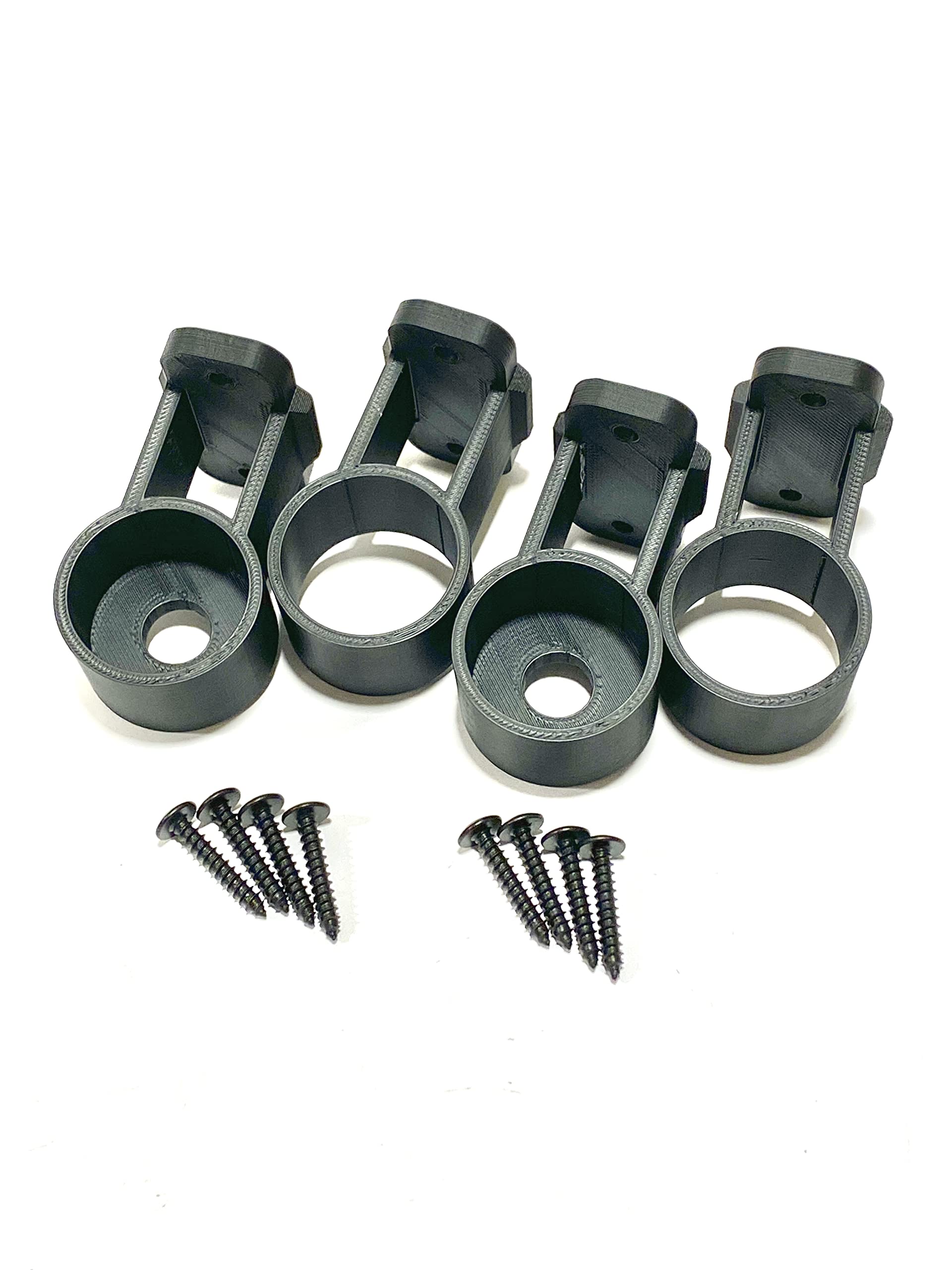 USA Tiki Torch Deck or Fence Mount fits Zoohar Solar Lights Flickering Flame Outdoor Torches and Other 1-1/4” Outside Diameter Poles (4, 2), Black, 1-1/4inch OD