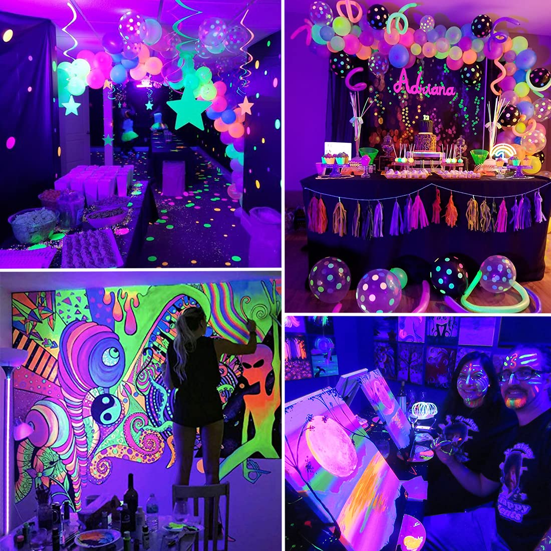 TigQiang Black Light Strip, 40ft Flexible LED, 720 Lamp Beads, Non-Waterproof, Purple, Ideal for Indoor Parties and Events