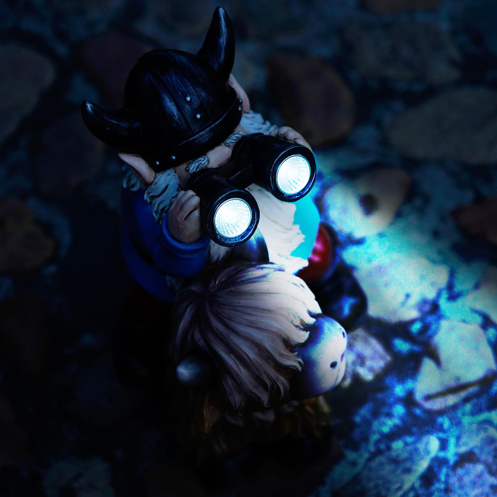 Joint Honglin Garden Gnome Statues Resin Gnome Sitting On Highland Cow Solar Lights Outdoor Telescope Gnome Gifts For Yard, Pati