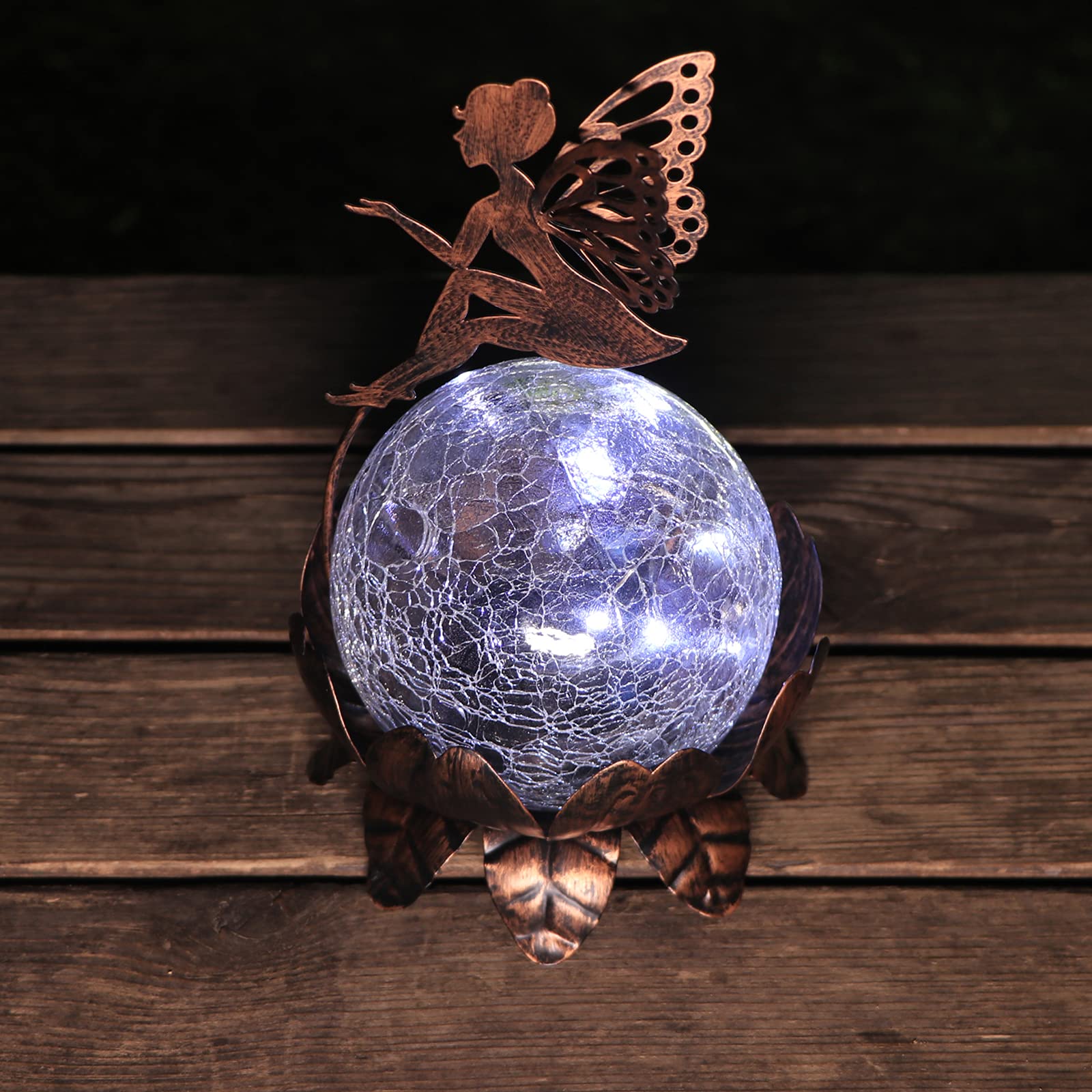 Mumtop Solar Lantern Fairy Light - Waterproof Led Tabletop Lamp,  le Glass, Brown For Garden, Patio, Yard Decor, Model 2Cfb54D4-2C6B-