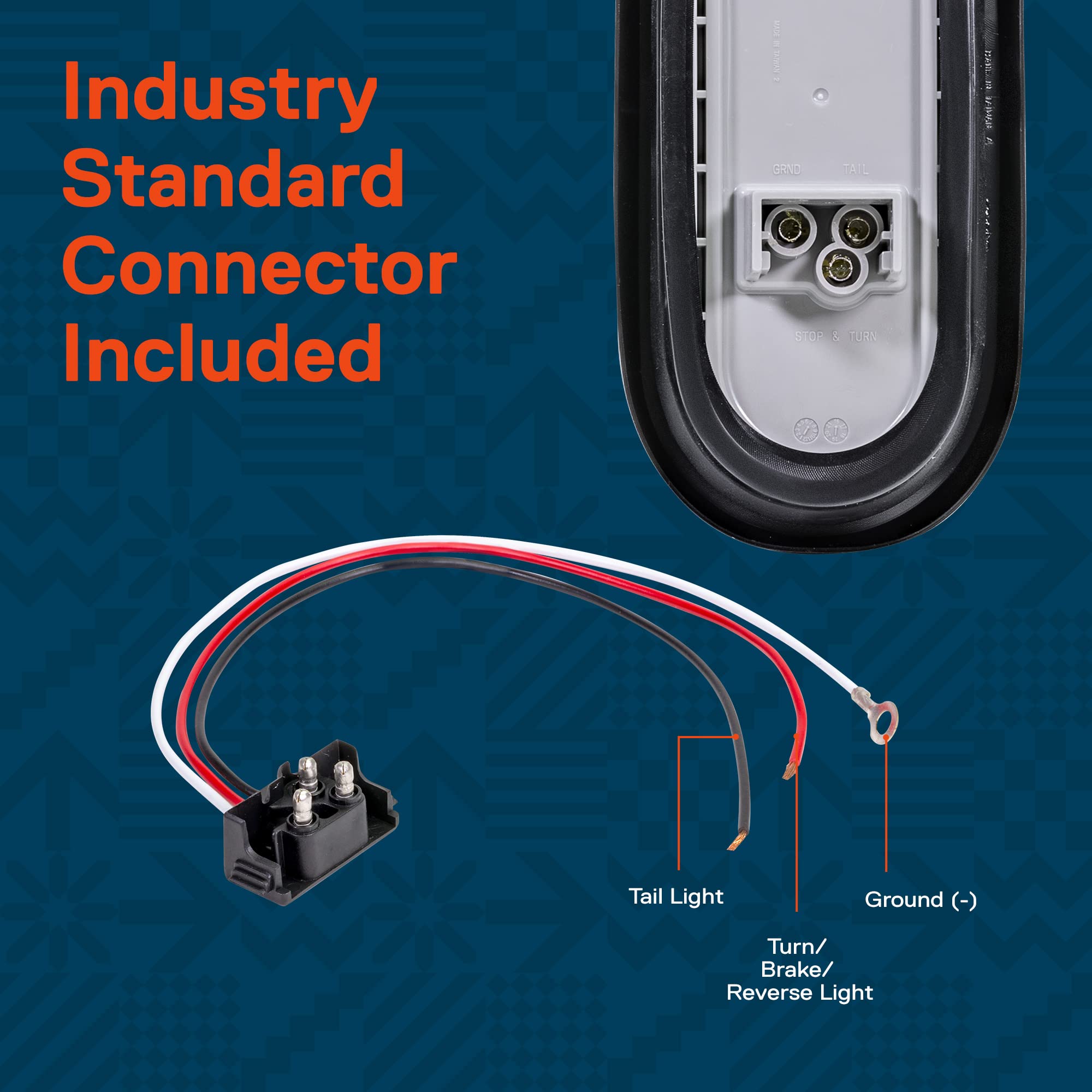 True Mods 2Pc 6&quot; Red Oval Led Trailer Tail Light Kit [Dot Fmvss 108] [Sae S2Tsi6P2] [Grommet & Plug] [Ip67 Waterproof] [Stop Turn Tail] Trailer Brake Lights For Boat Trailer Rv Trucks