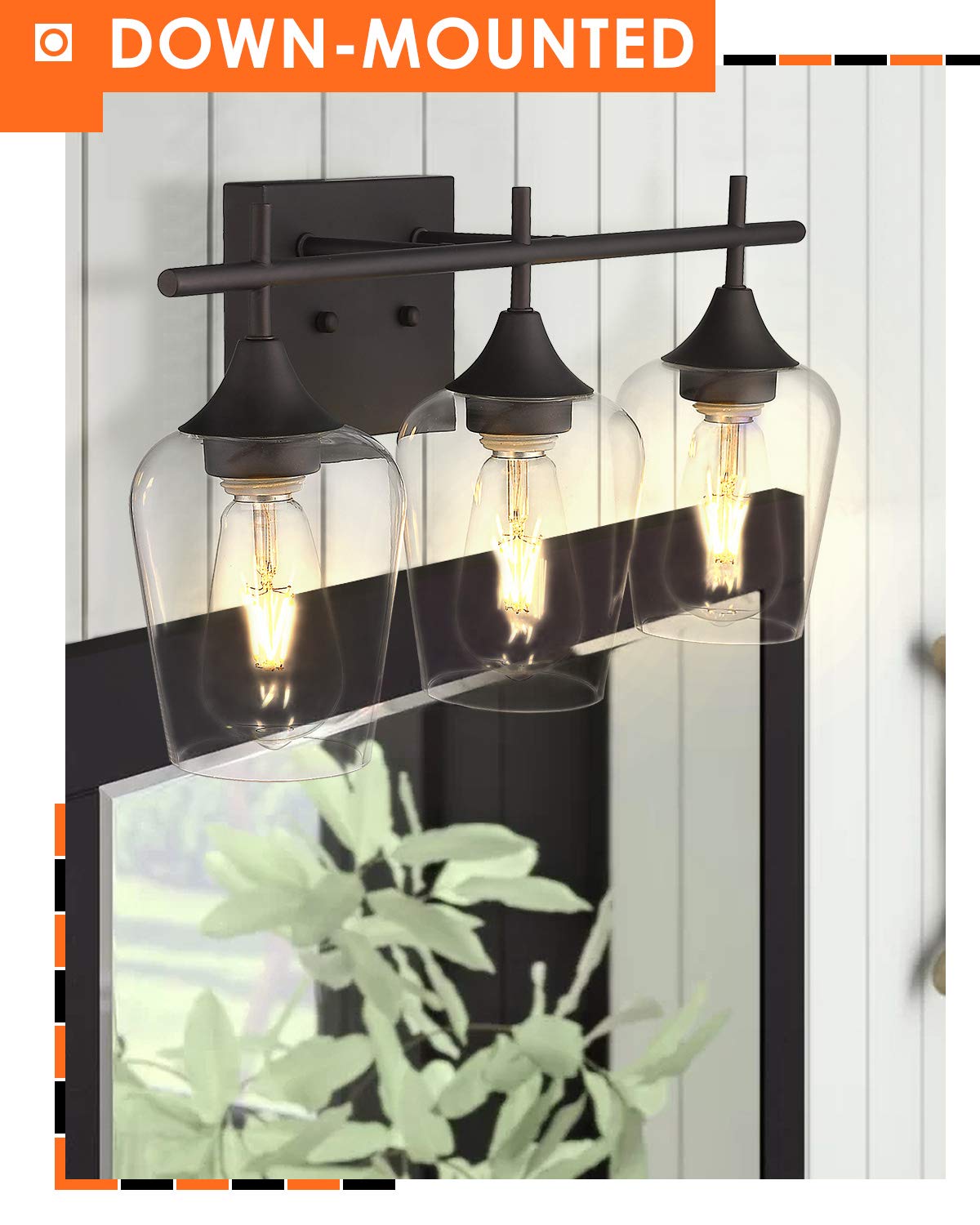 Osimir Bathroom Lighting Fixtures Over Mirror, 21 Inch 3-Light Oil Rubbed Bronze Vanity Light, Model WL9167