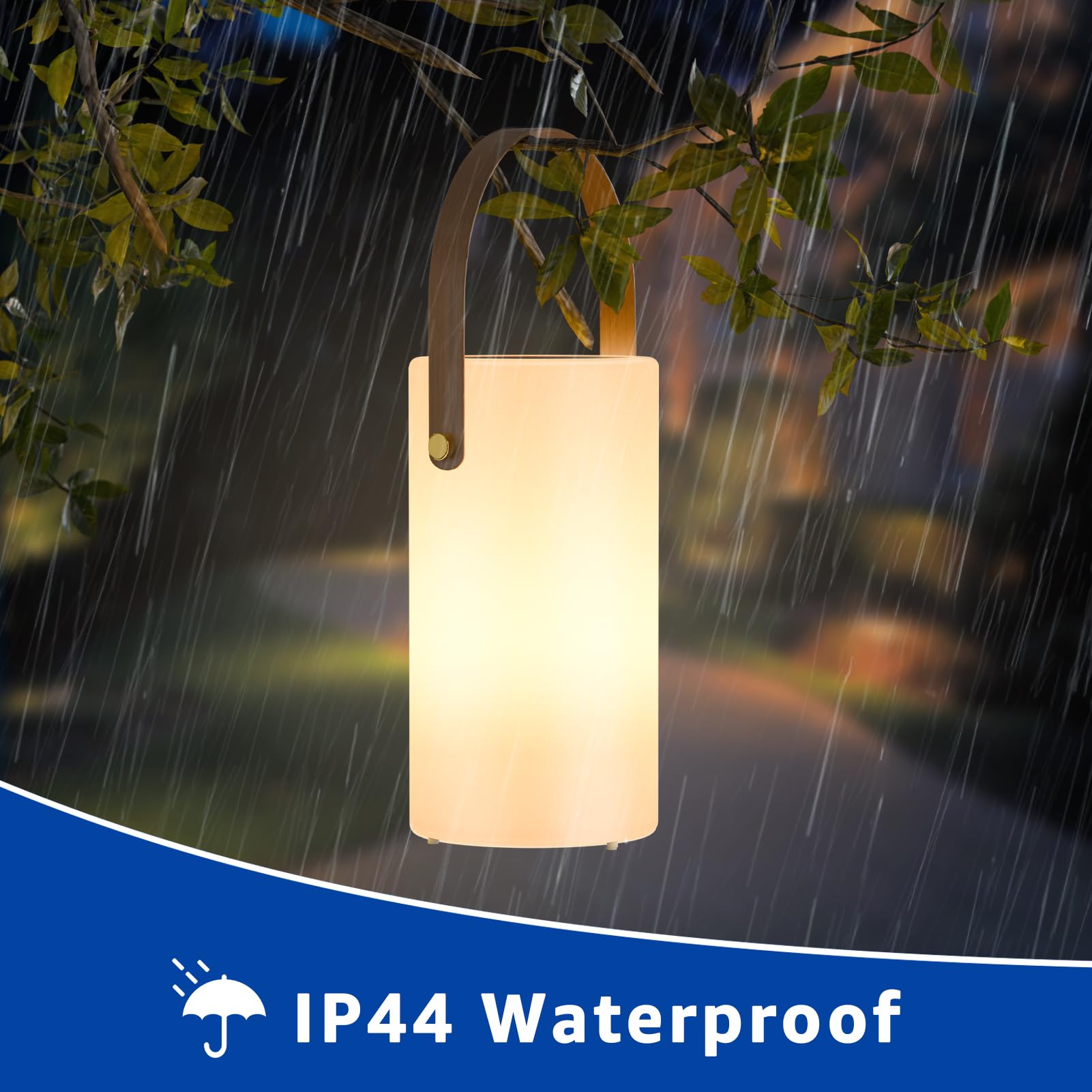 uuffoo Solar Table Lamp Outdoor Lantern, 2-Pack, Portable LED, Remote Control, Water-Resistant IP44, Black, Model PBG-1427
