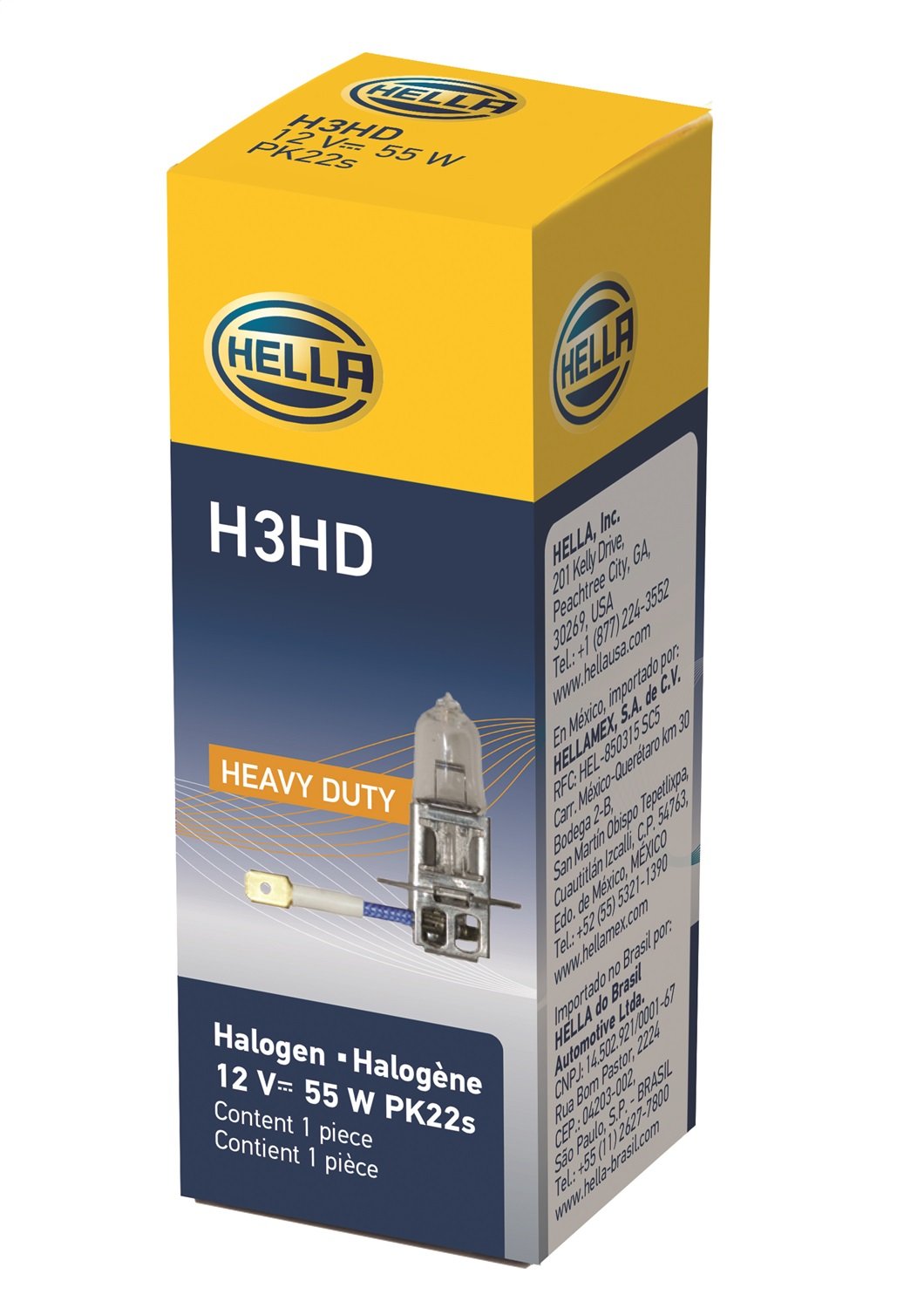 Hella H3Hd Heavy Duty Bulb, 12V 55W, Multi Color, Durable Performance