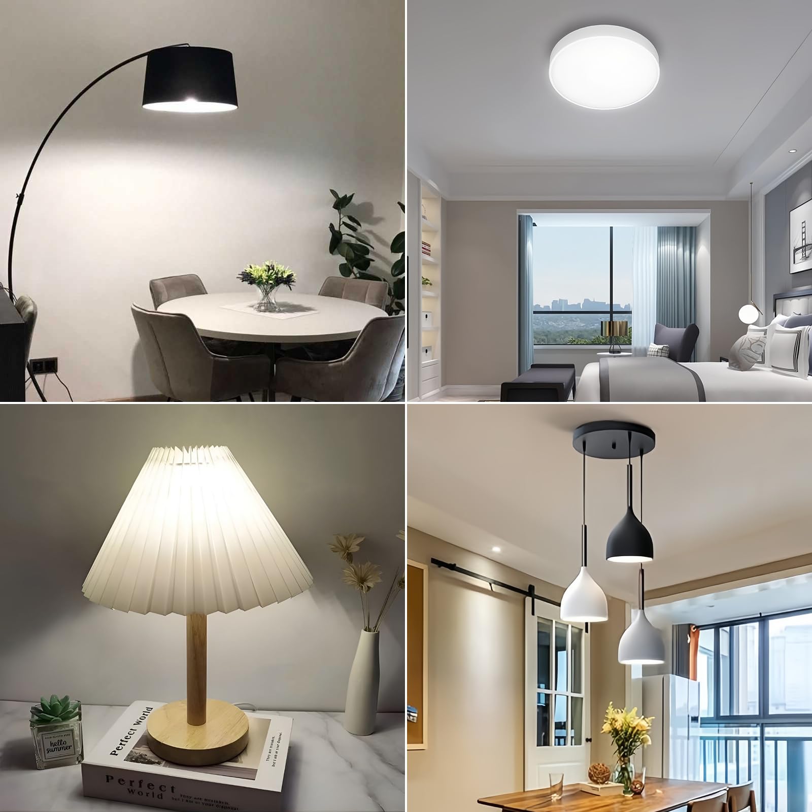 Gonhom 3 Way Led Light Bulbs 50 100 150W Equivalent, Daylight White 5000K 3 Way Light Bulbs, A19 Three Way Light Bulbs,E26 Base 3-Way Light Bulbs For Reading,Living Room-4 Pack