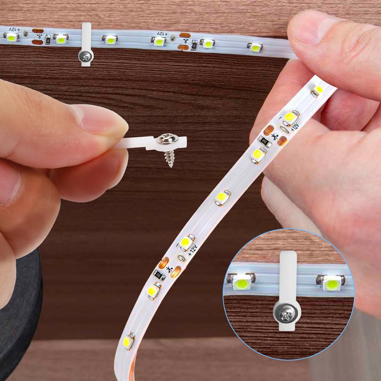 4-Pin 10Mm Rgb Led Light Strip Connectors, 100 Pieces Solderless And Gapless Adapter Terminal, Incl. Screw Clips, Cuttable T, L And X Shape For Smd 5050 Rgb Led Strips Extension And Connection