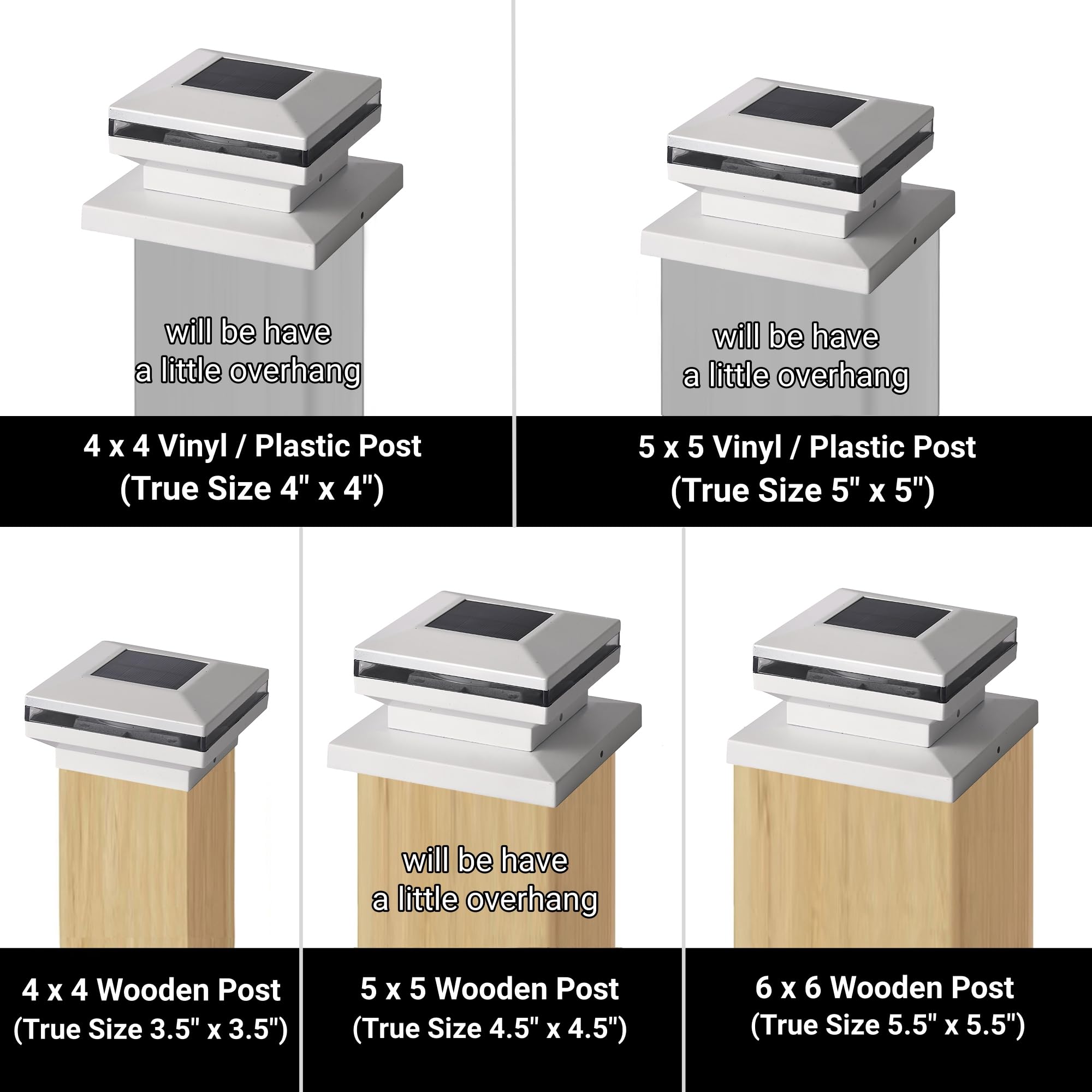 Dynaming 8 Pack Solar Post Lights, Outdoor Decorative Post Cap Light, Solar Powered White Shell Caps, Brightness Warm White Led